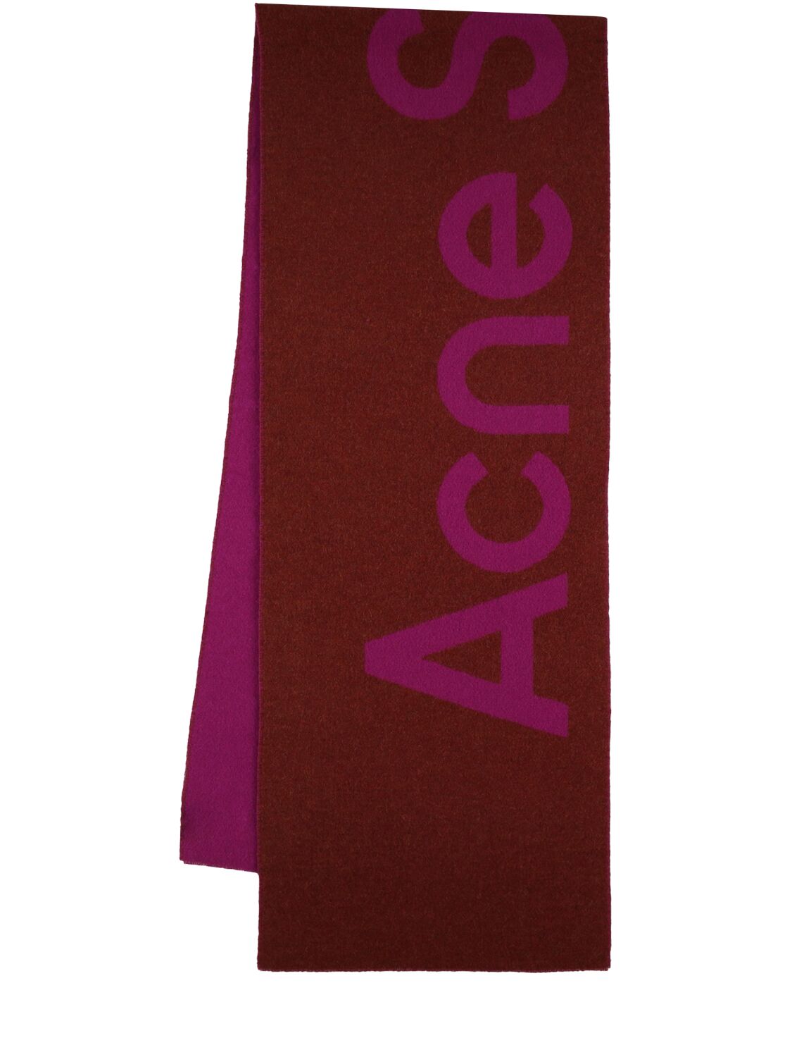 Shop Acne Studios Acne Logo Wool Scarf In Magenta,red
