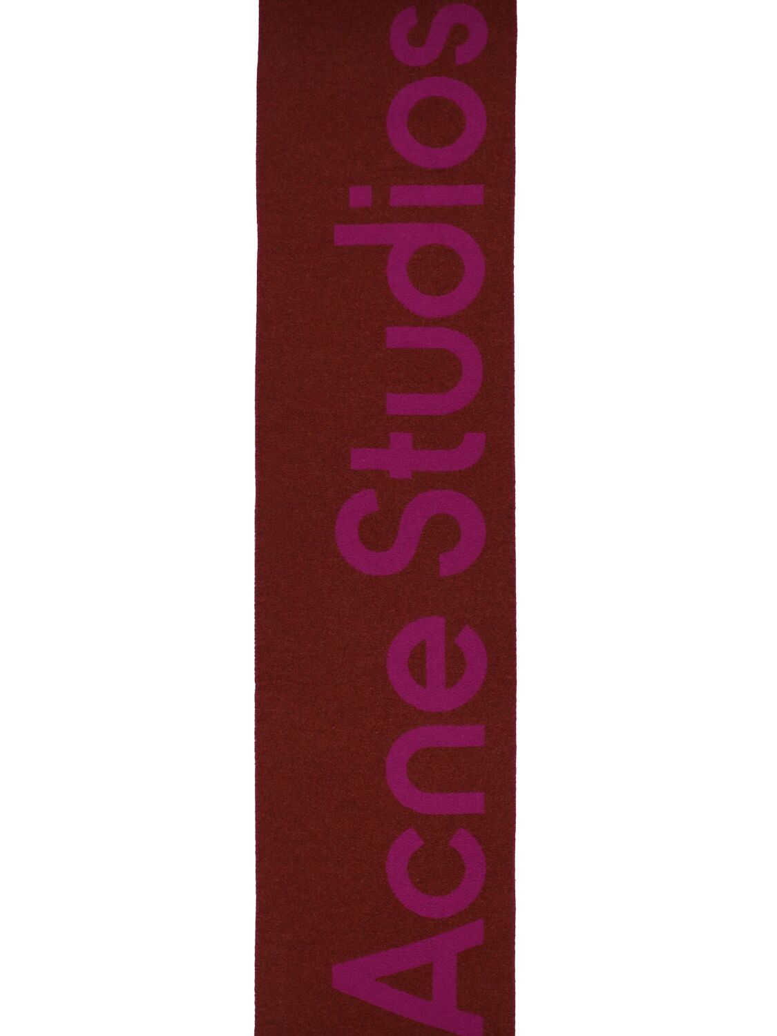 Shop Acne Studios Acne Logo Wool Scarf In Magenta,red