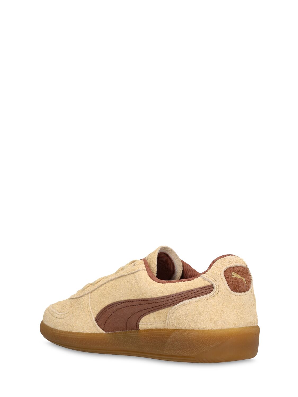 Shop Puma Palermo Hairy Sneakers In Chamomile,brown