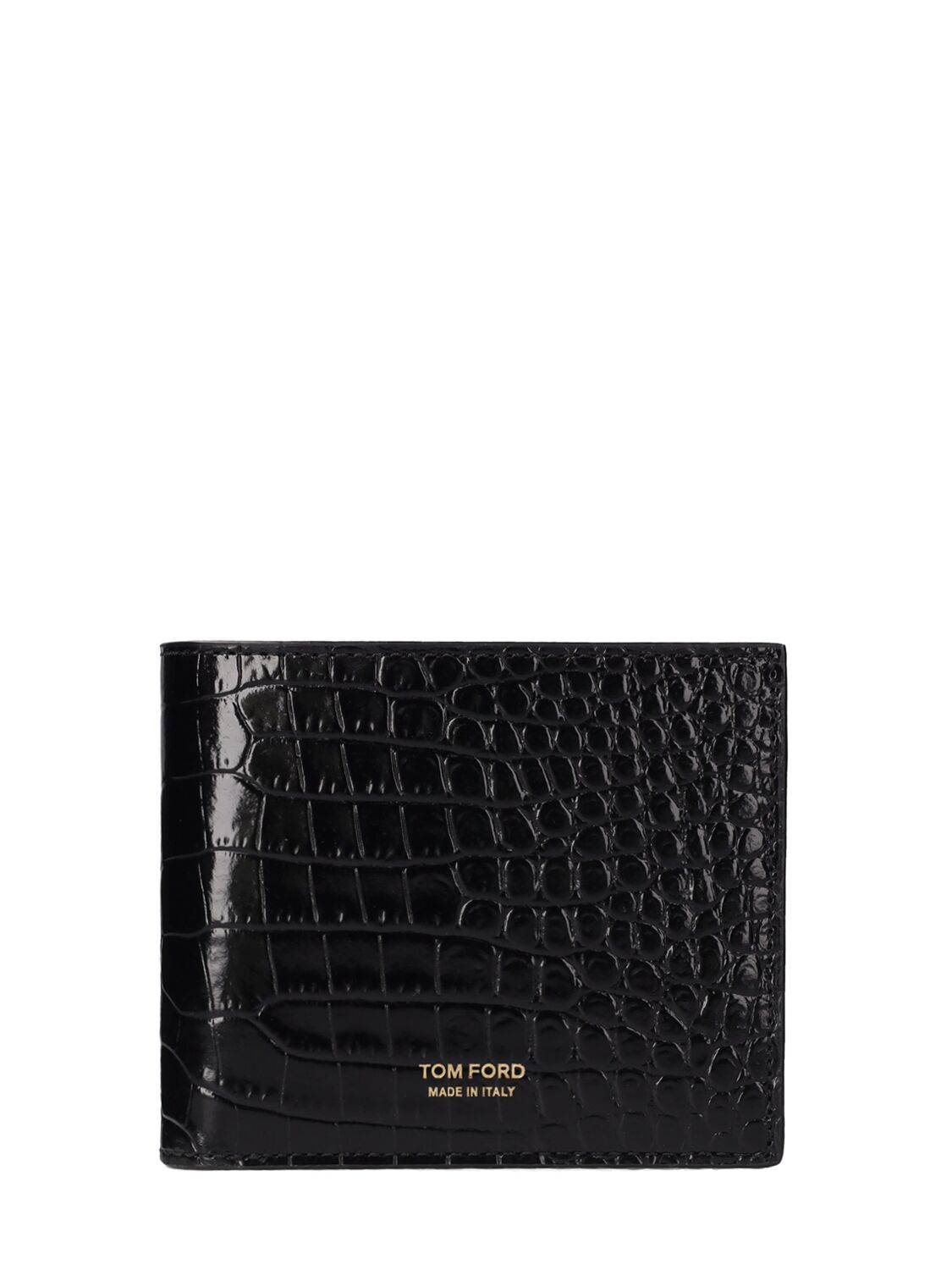 Image of Logo Croc Embossed Leather Wallet