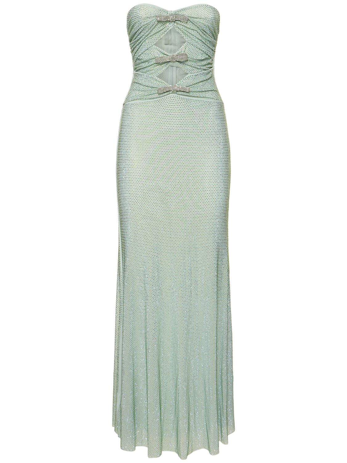 Image of Embellished Strapless Maxi Dress