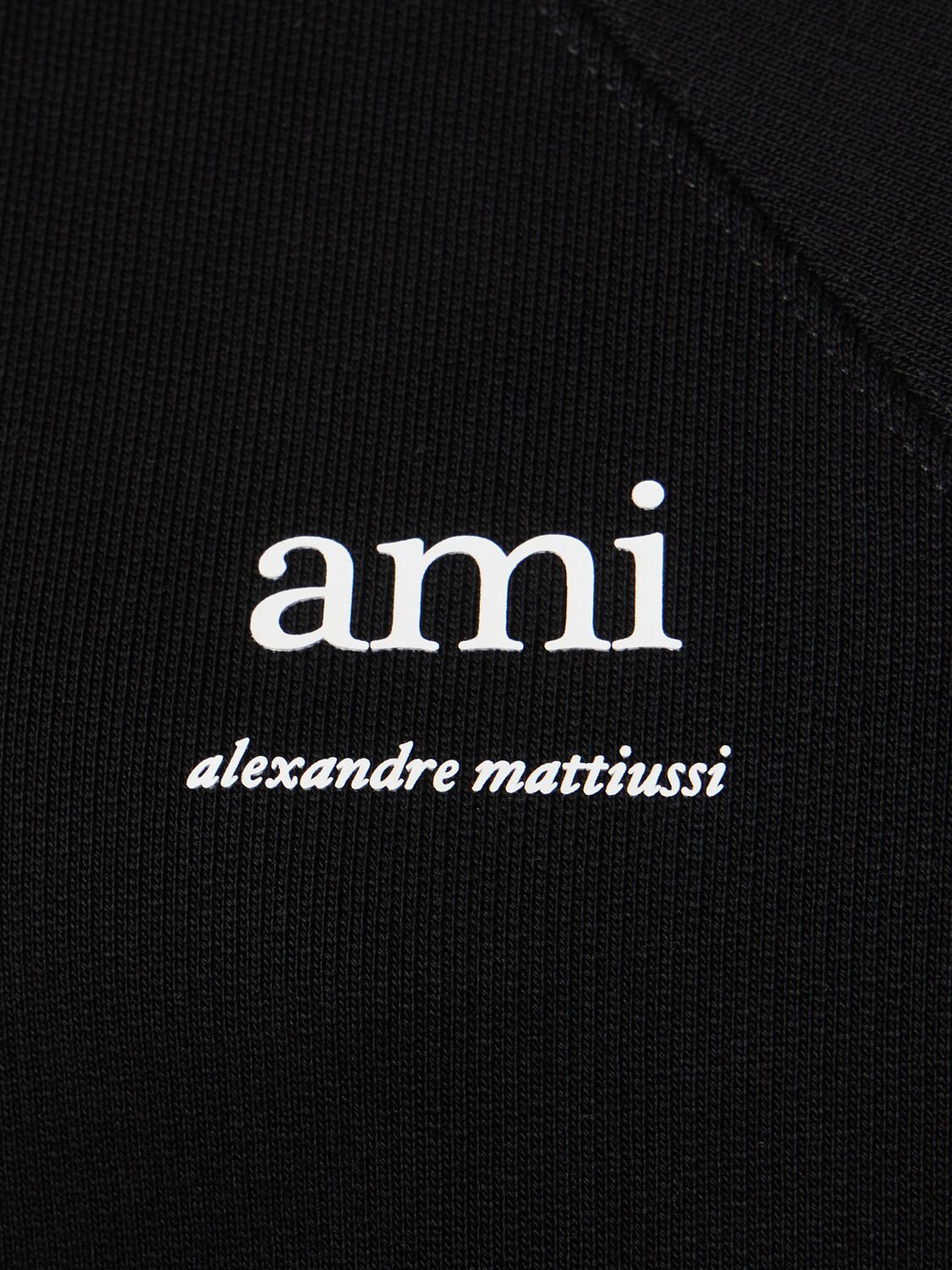 Shop Ami Alexandre Mattiussi Heavy Cotton Sweatshirt W/logo In Black