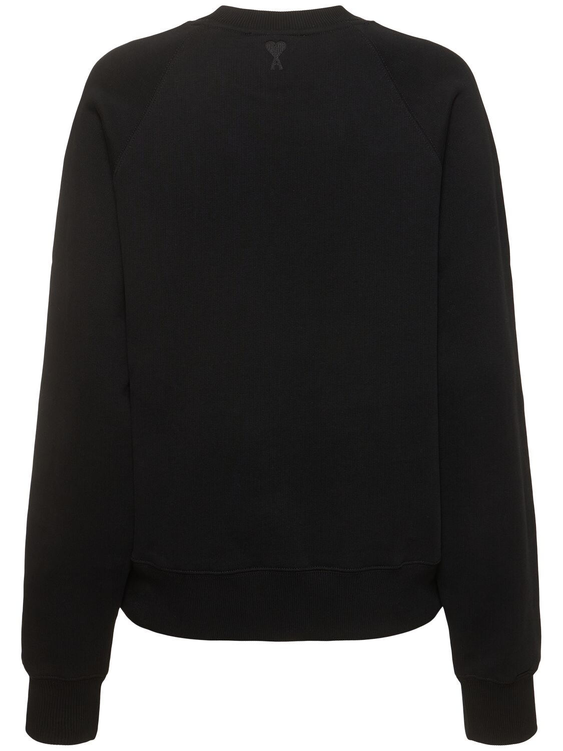 Shop Ami Alexandre Mattiussi Heavy Cotton Sweatshirt W/logo In Black