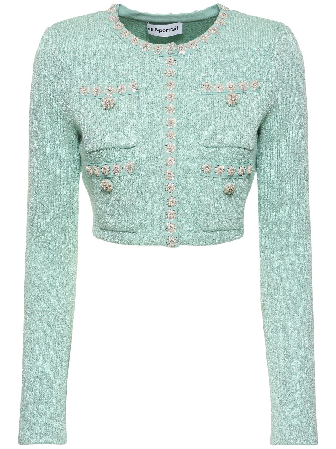 Image of Sequined Knit Cardigan