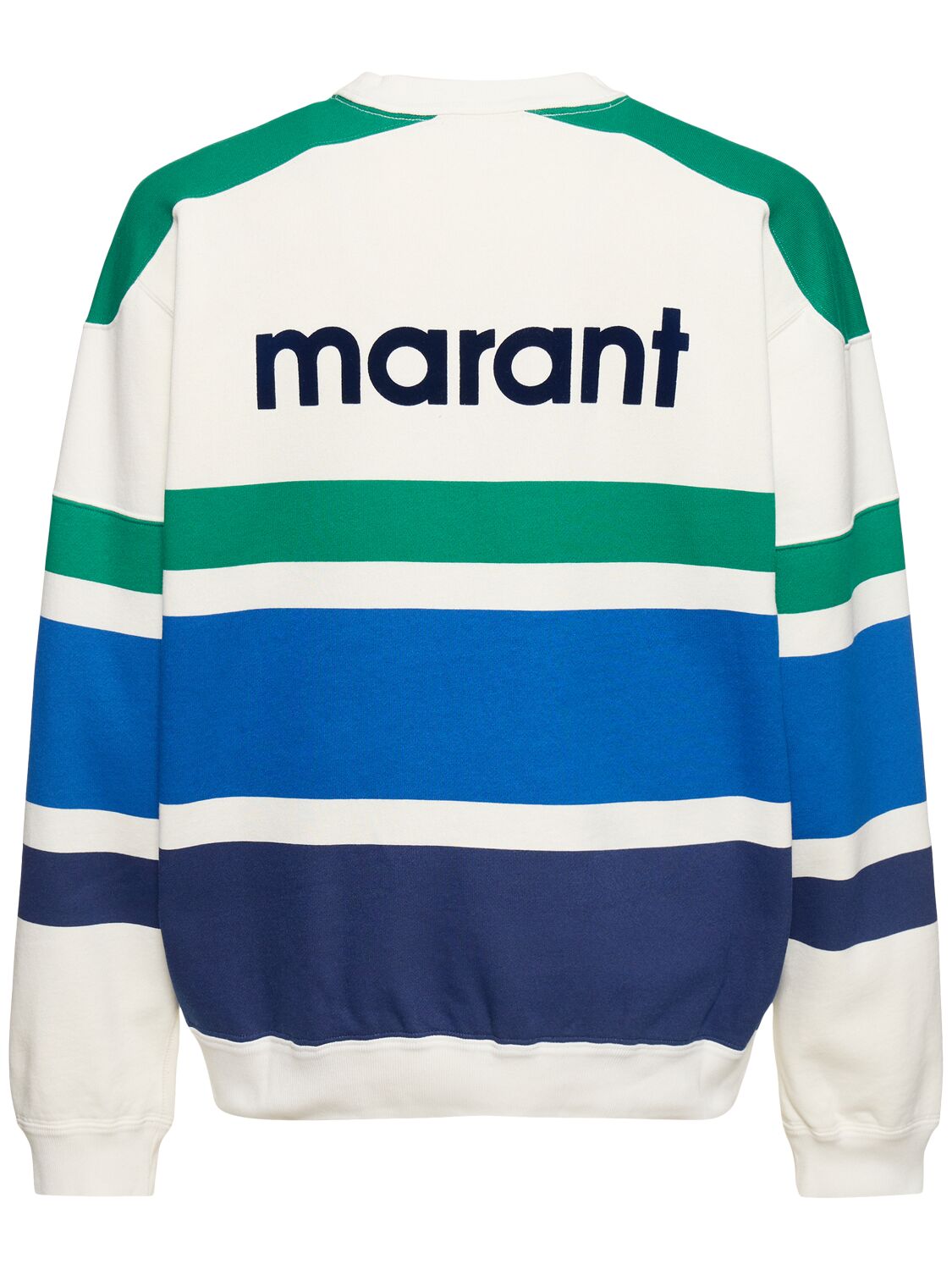 Shop Marant Meyoan Cotton Blend Sweatshirt In White,blue