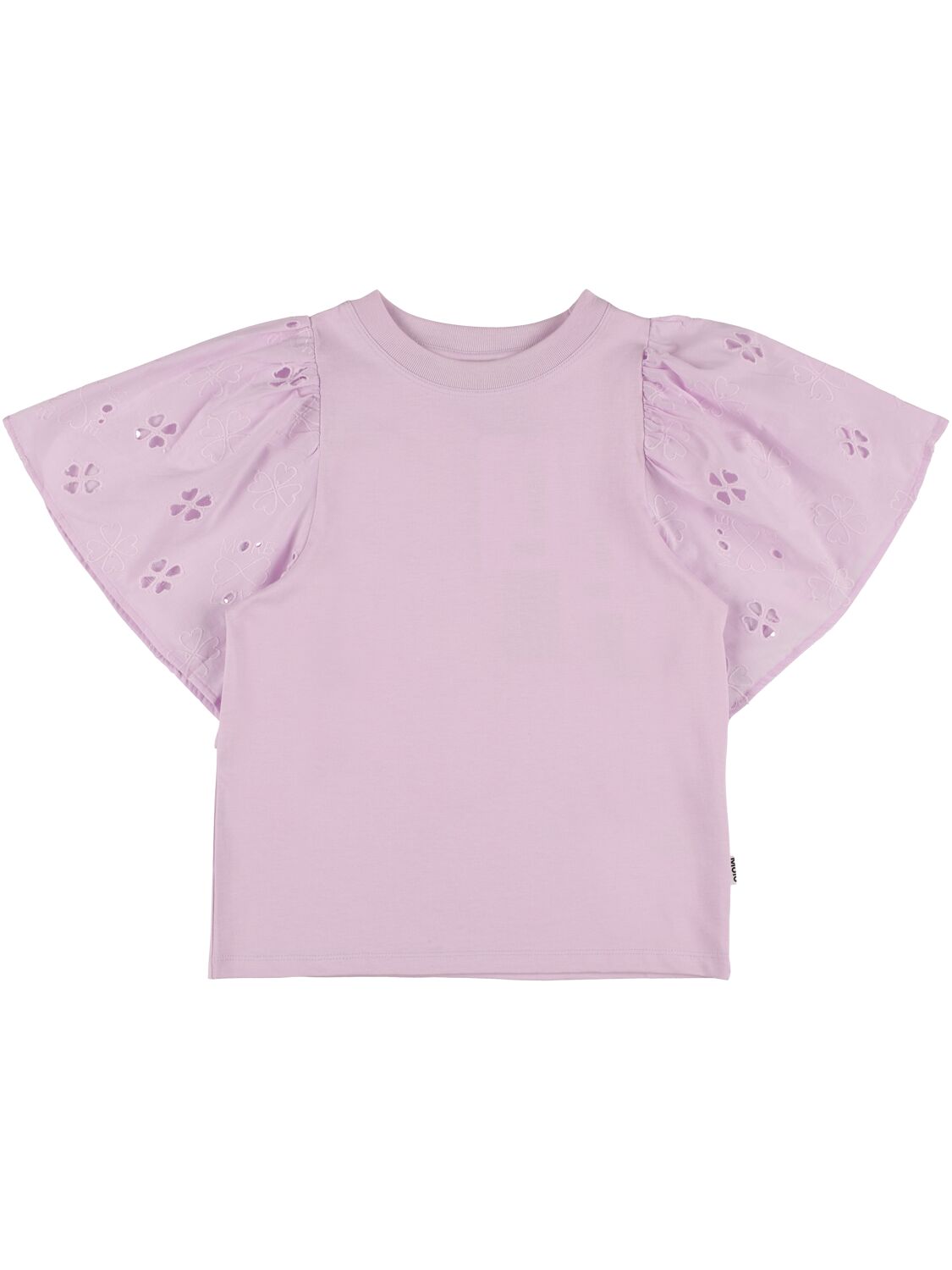 Molo Kids' Organic Cotton T-shirt In Light Purple