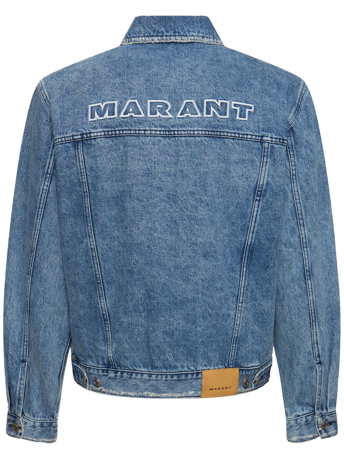 Shop Marant Jango Cotton Denim Jacket In Blue