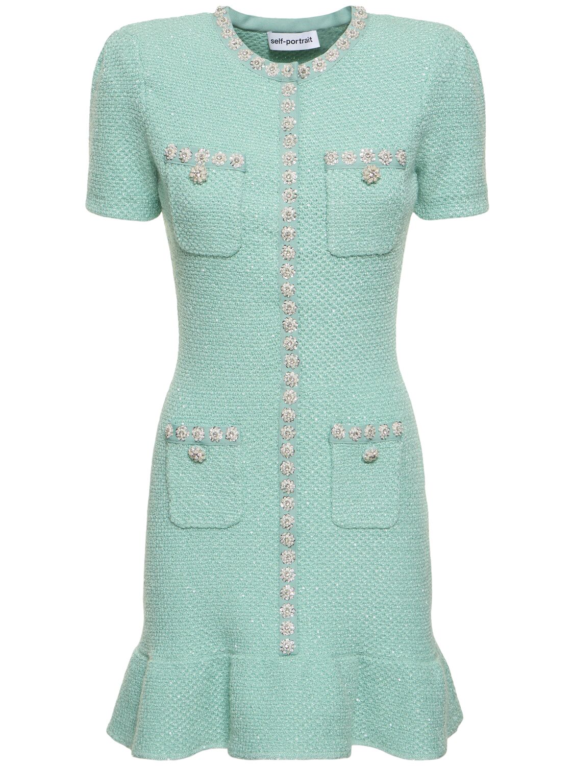 Image of Embellished Knit Mini Dress