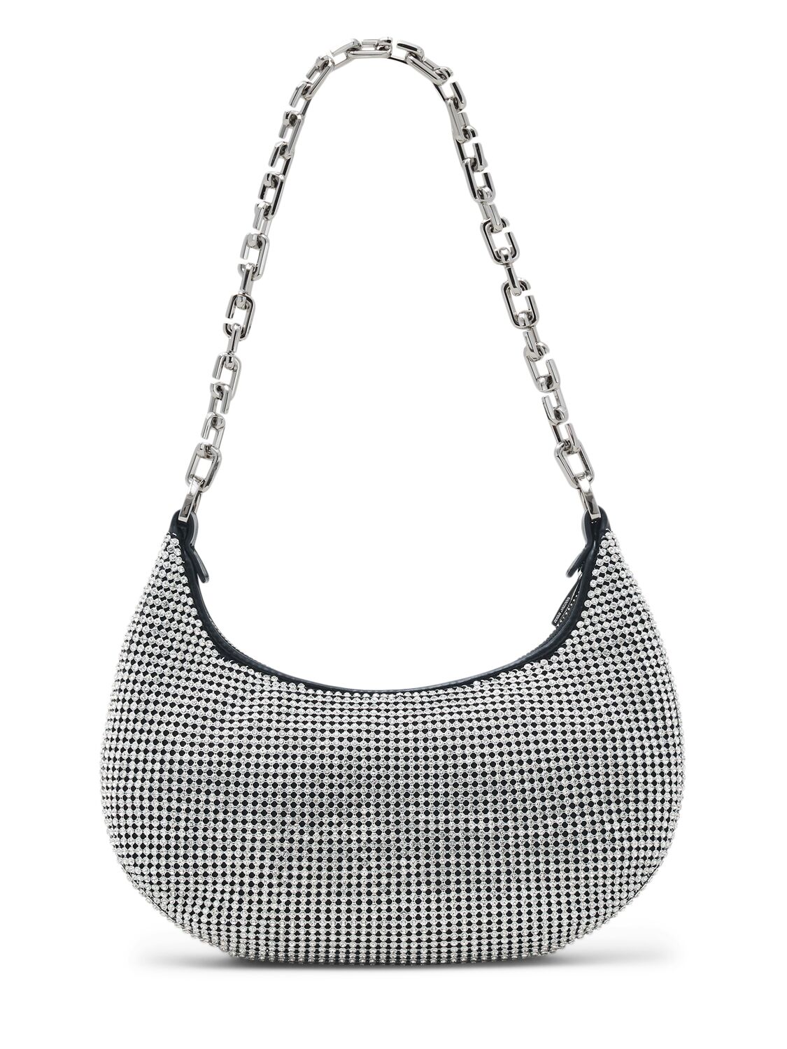 Shop Marc Jacobs The Small Curve Leather Shoulder Bag In Crystals