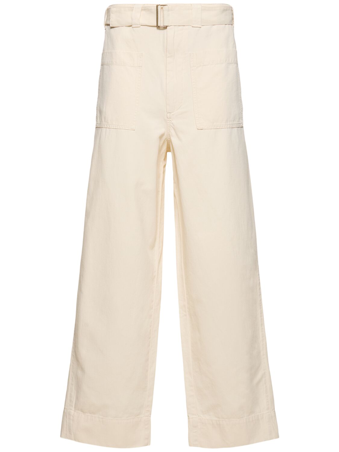 Soeur Vagabond Cotton & Linen Wide Pants In White