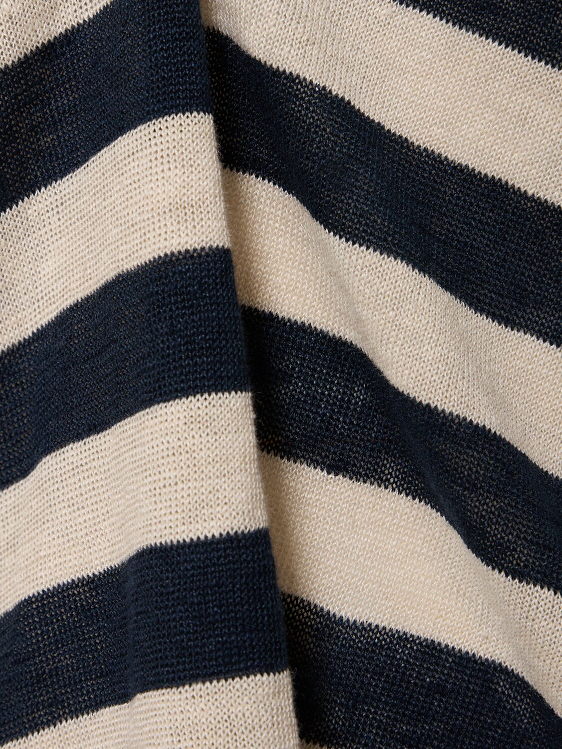 Shop 's Max Mara Ondina Striped Linen Long Sleeve Top In Cream,blue