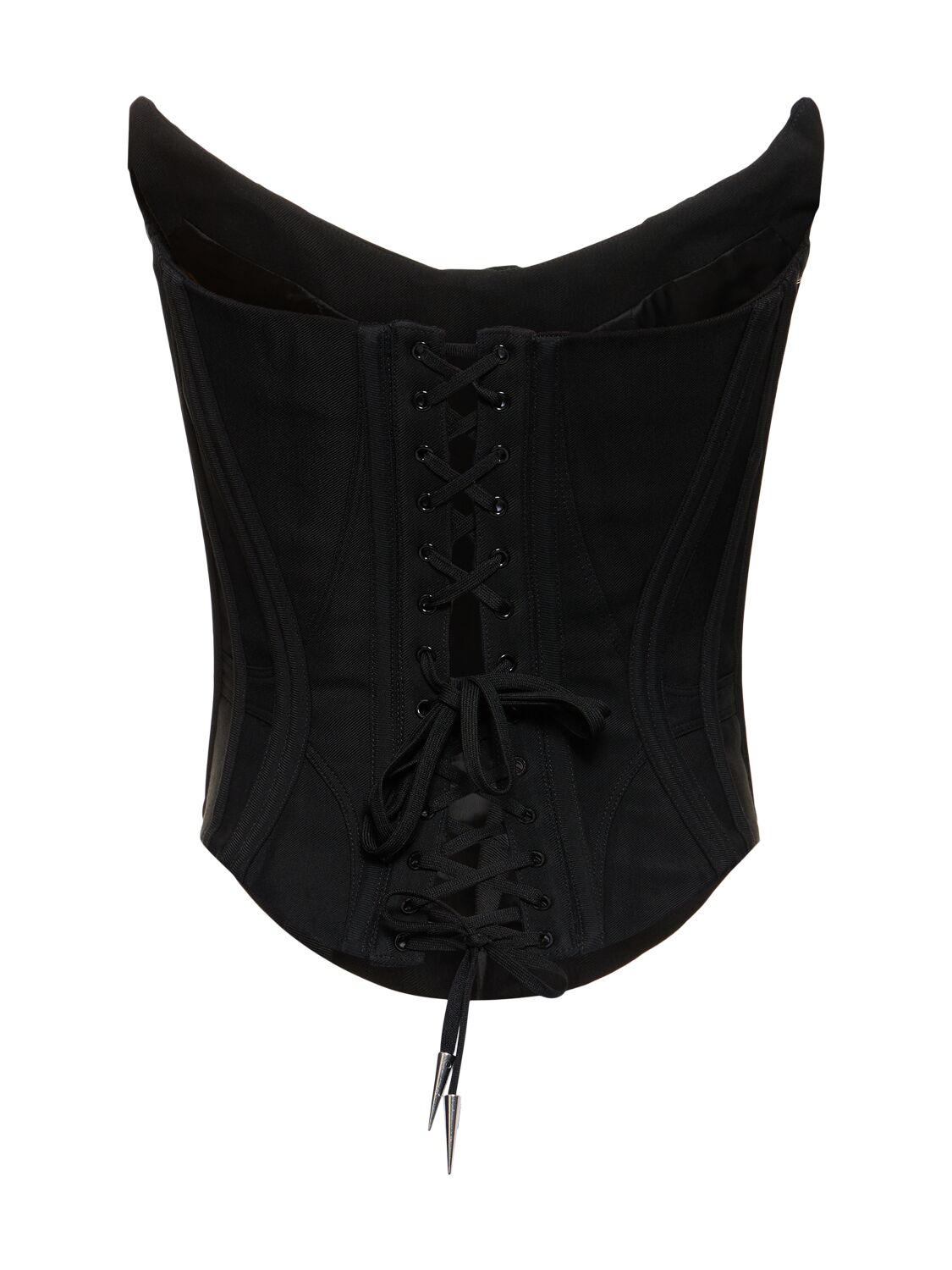 Shop Mugler Heavy Fluid Strapless Corset Top In Schwarz