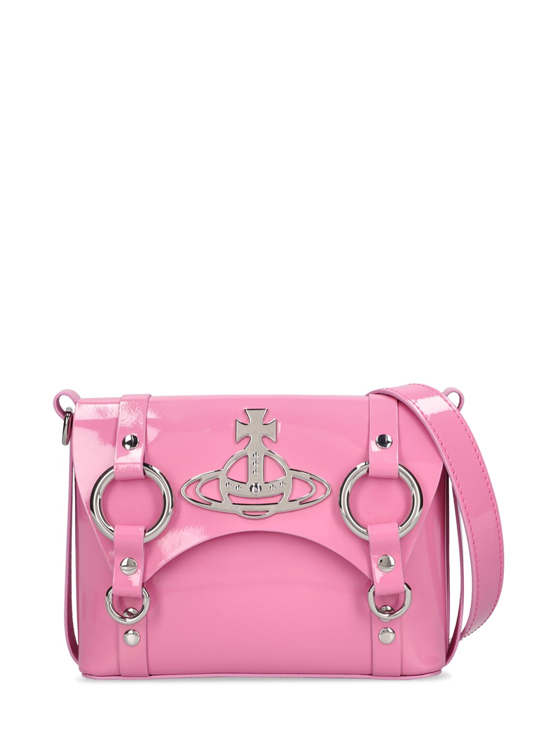 Vivienne Westwood Kim Patent Leather Crossbody Bag In Pink