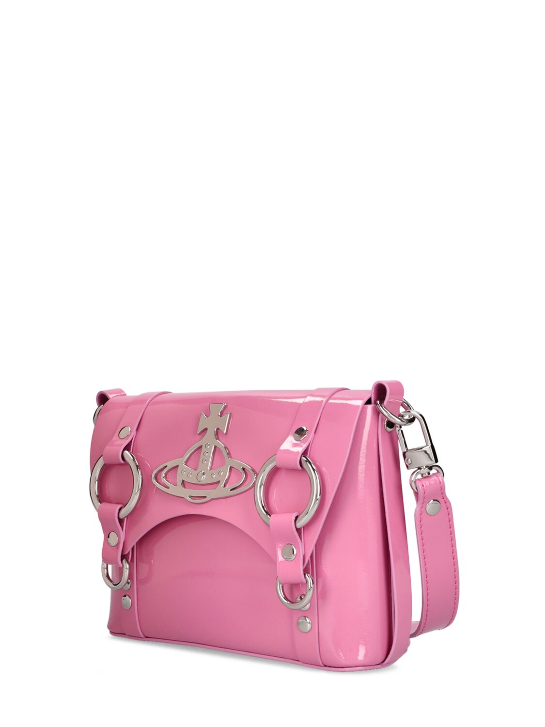 Shop Vivienne Westwood Kim Patent Leather Crossbody Bag In Pink