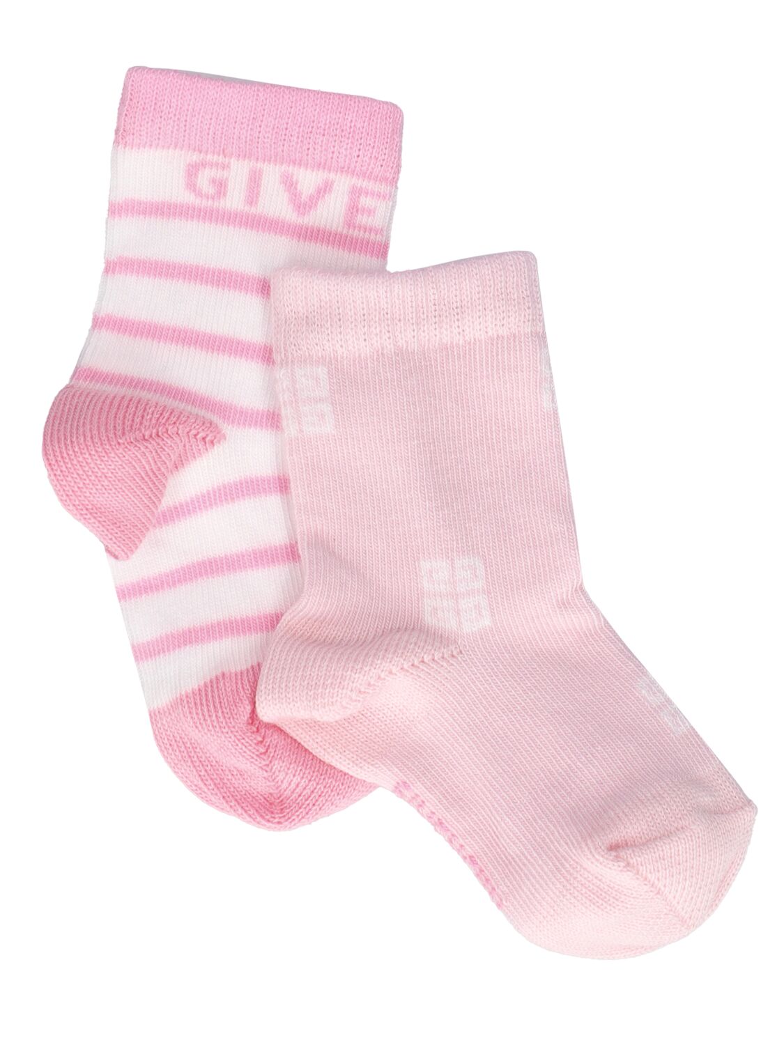 Givenchy Set Of 2 Cotton Blend Knit Socks In Pink