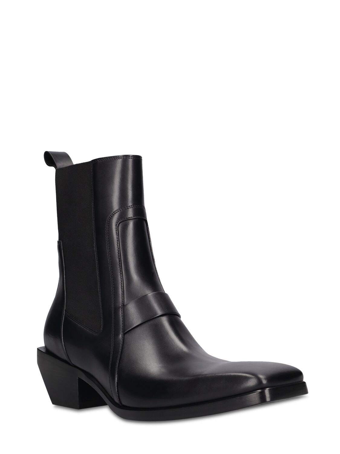 Shop Rick Owens Heeled Sliver Leather Ankle Boots In Black