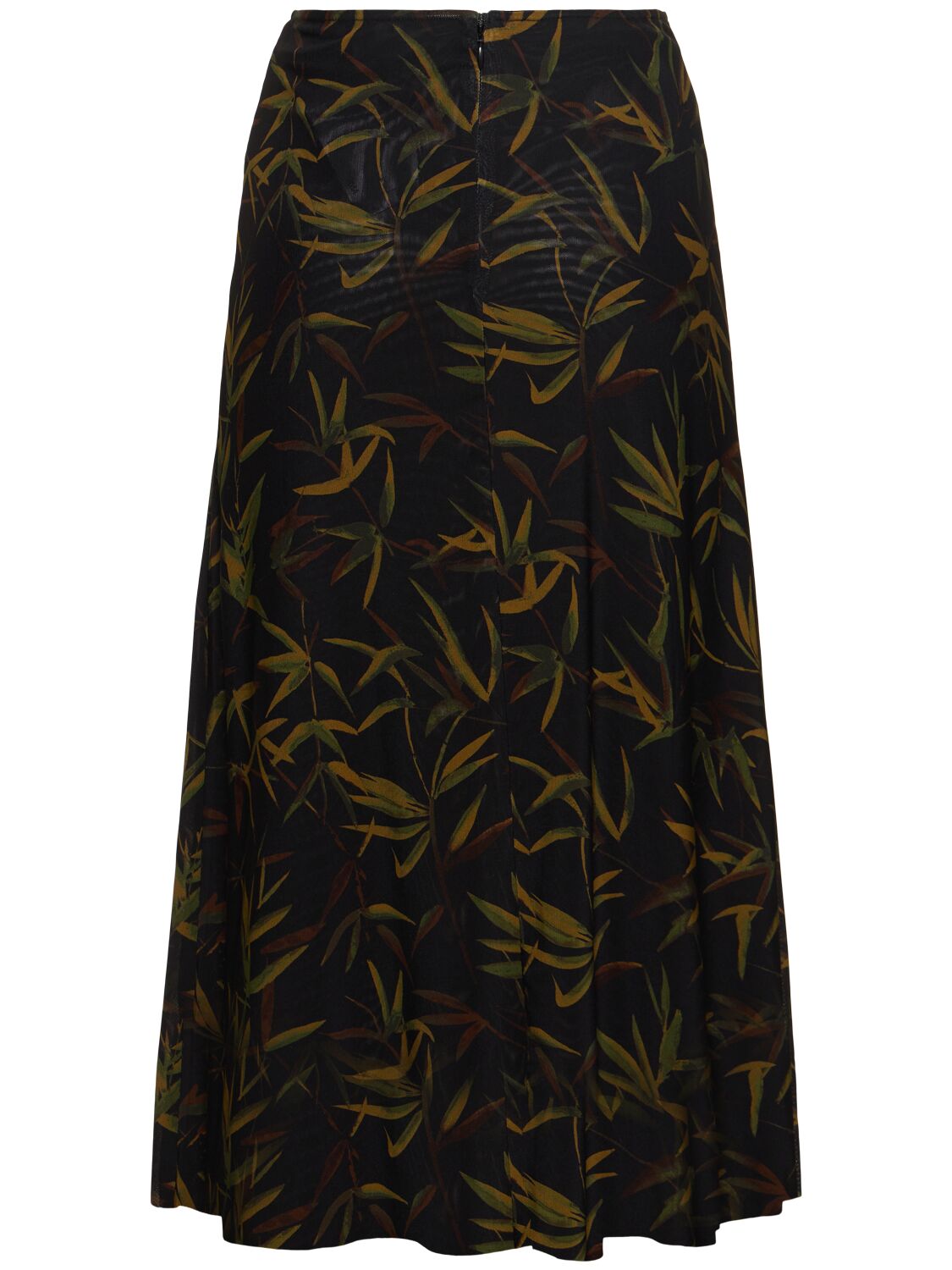 Shop Weworewhat Printed Stretch Tech Midi Skirt In Black,multi