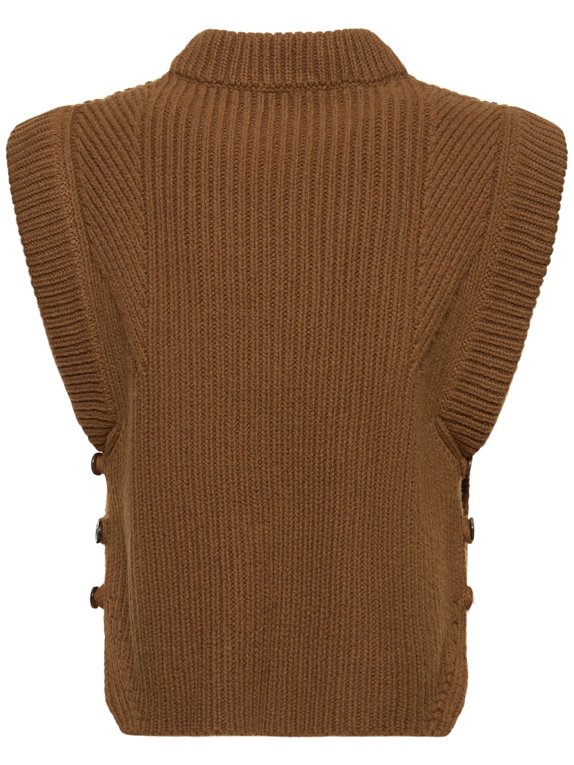 Shop Soeur Alky Knit Wool Vest In Brown