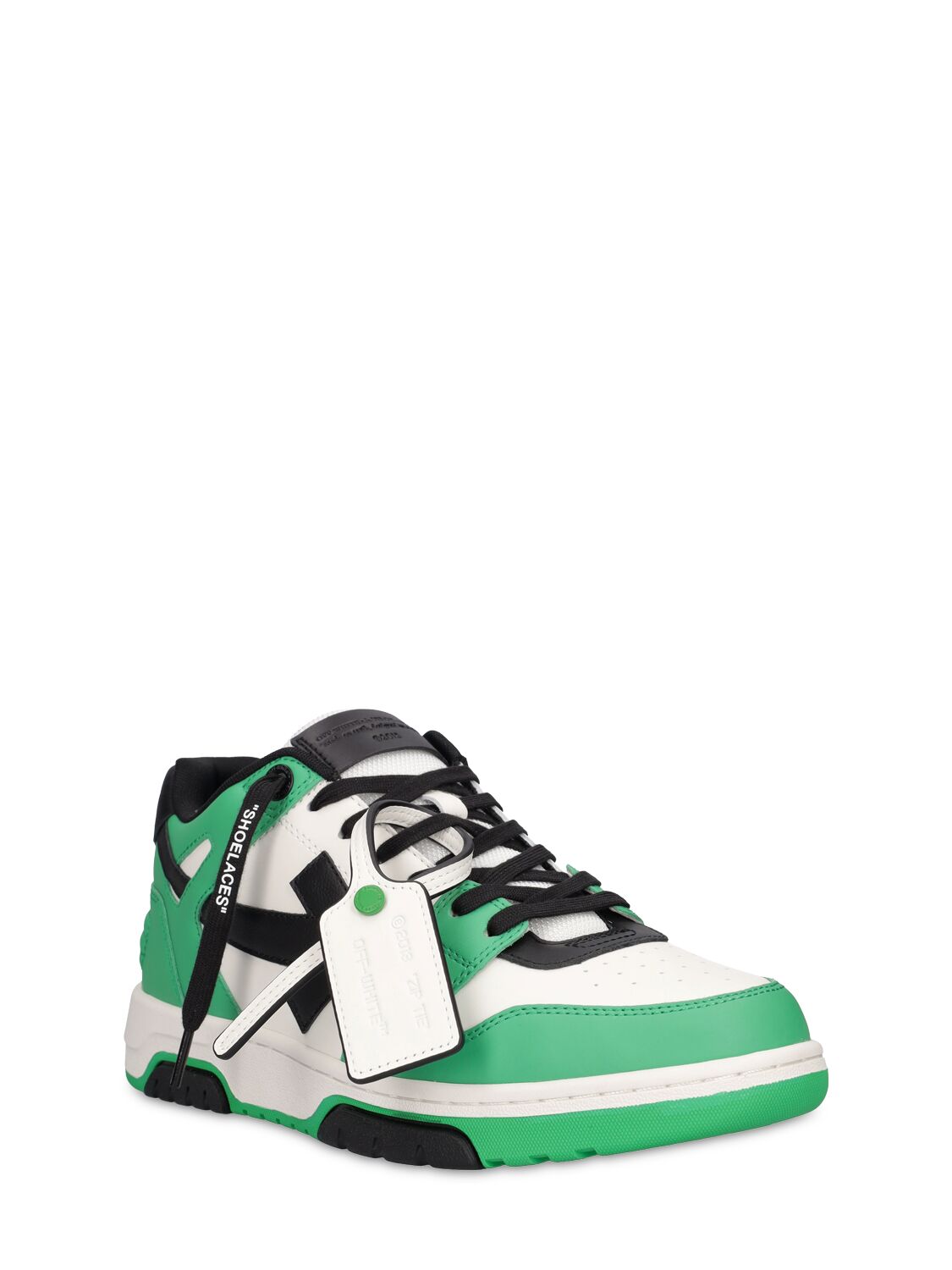Shop Off-white Out Of Office Leather Sneakers In Green,black