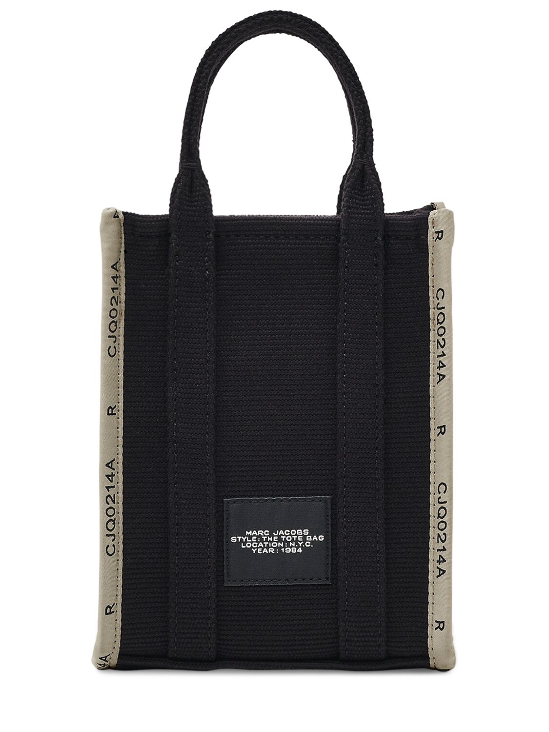 Shop Marc Jacobs The Phone Tote Jacquard Bag In Black