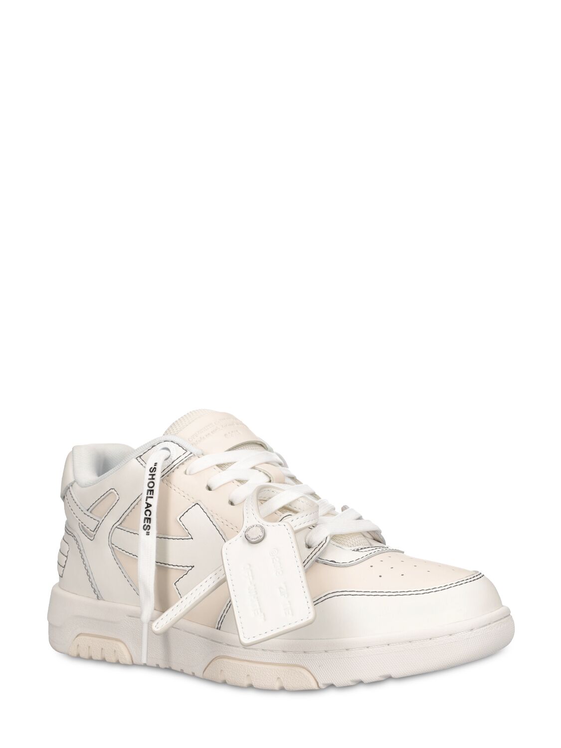 Shop Off-white 30mm Out Of Office Leather Sneakers In Cream,white