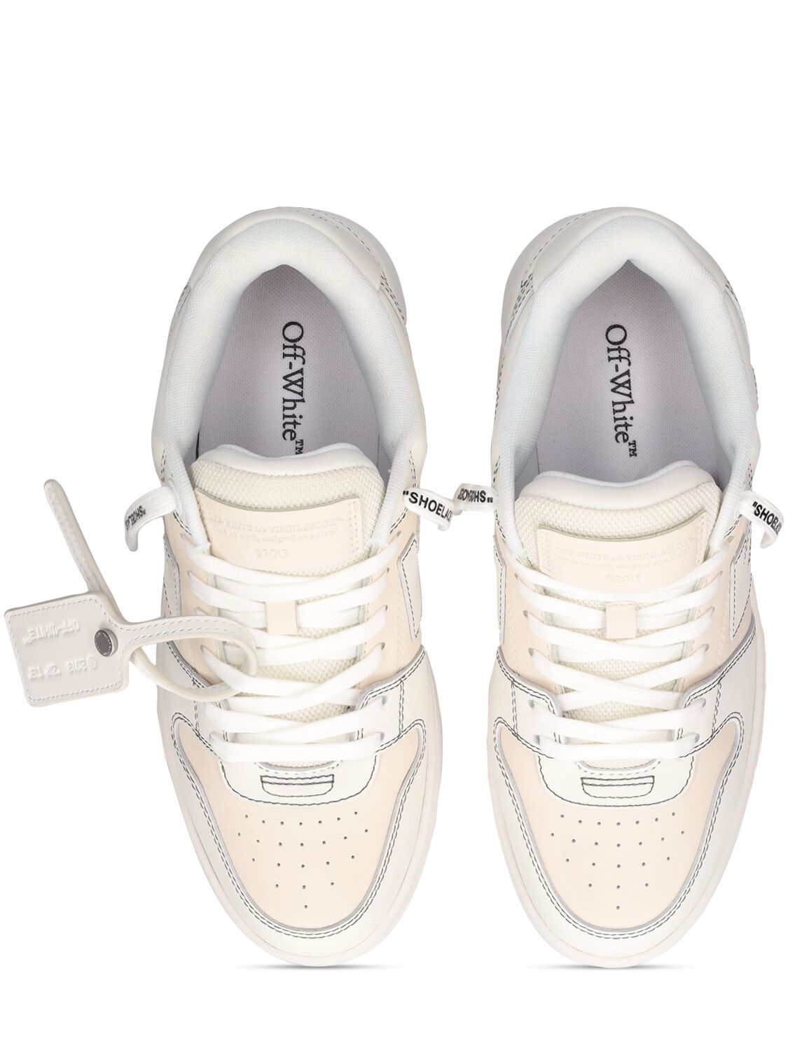 Shop Off-white 30mm Out Of Office Leather Sneakers In Cream,white