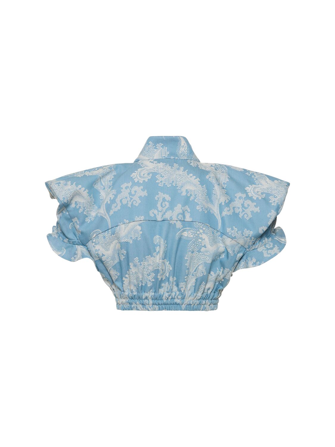 Shop Vivienne Westwood Football Heart Jacquard Cotton Crop Top In Blue,white