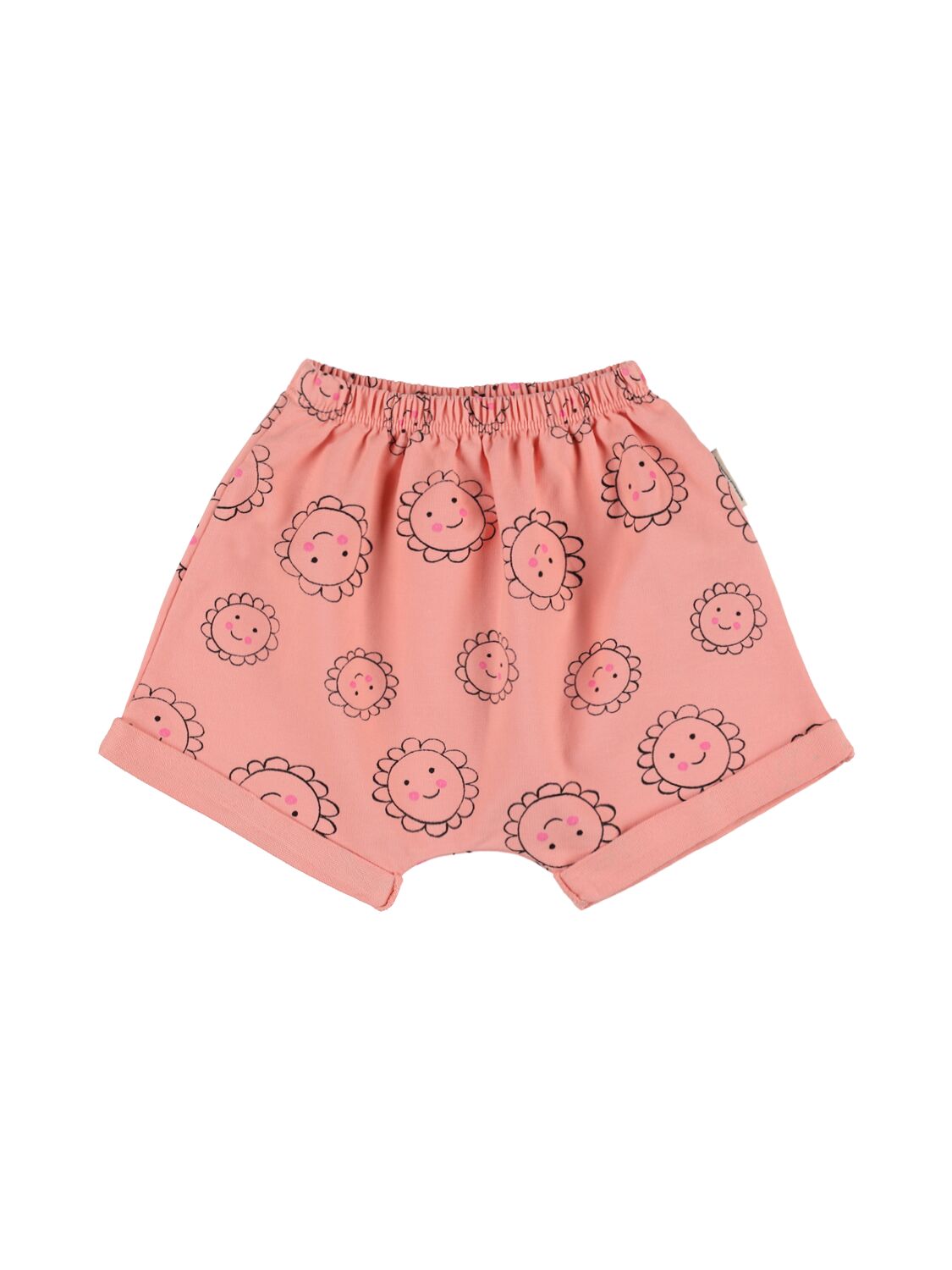 Image of Printed Cotton Blend Sweat Shorts