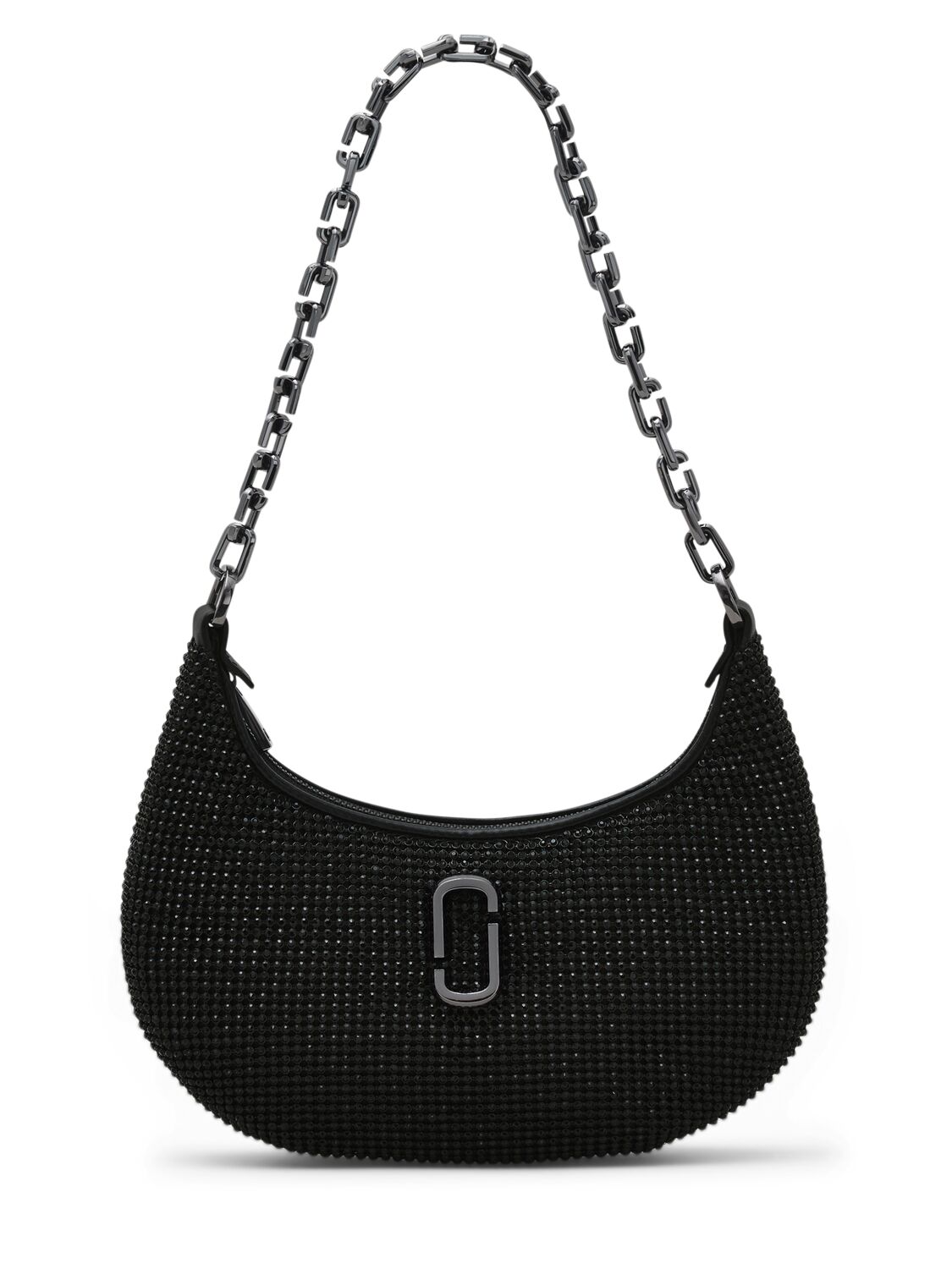 Shop Marc Jacobs The Small Curve Leather Shoulder Bag In Black