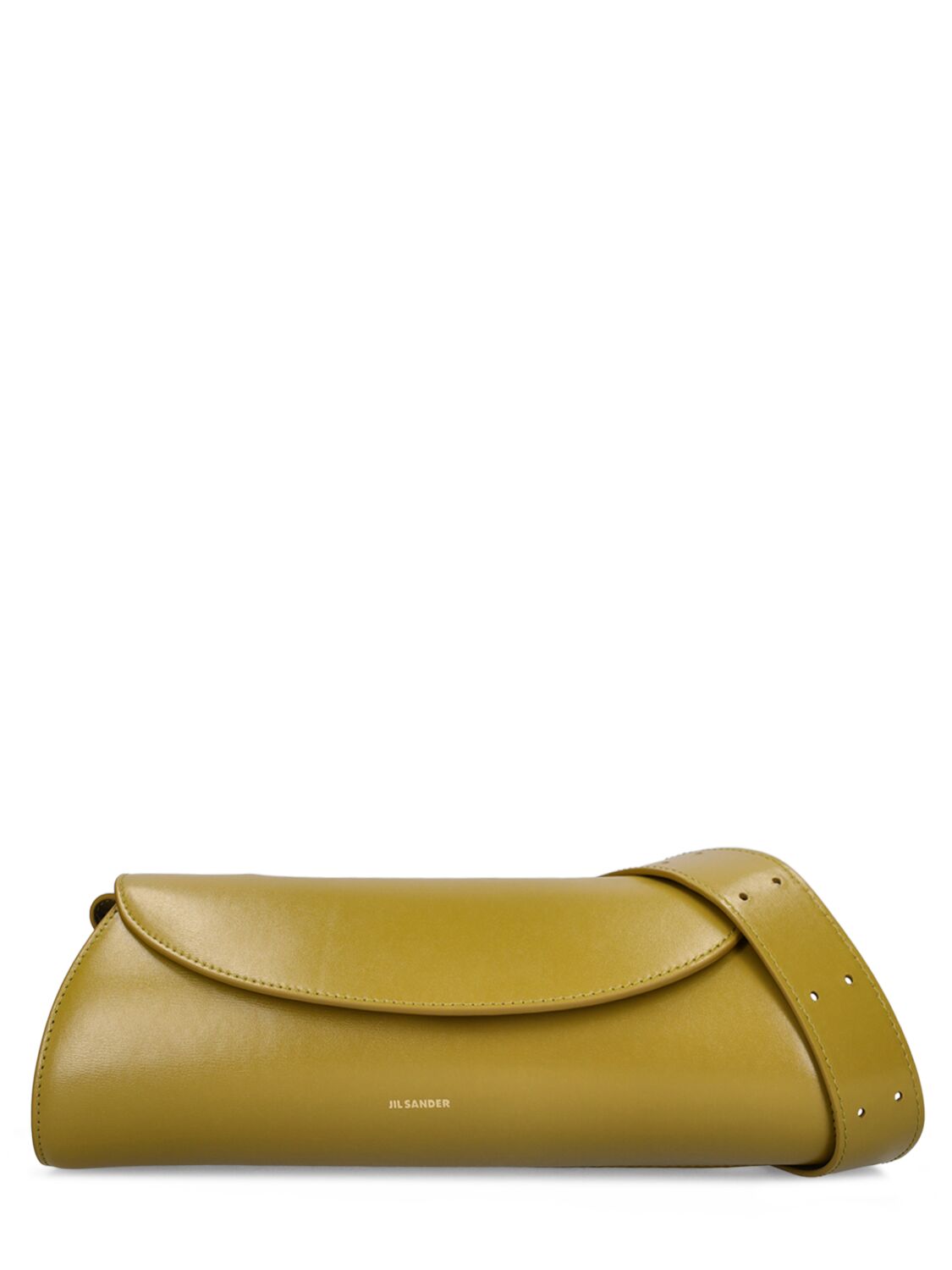 Jil Sander Small Cannolo Leather Shoulder Bag In Green