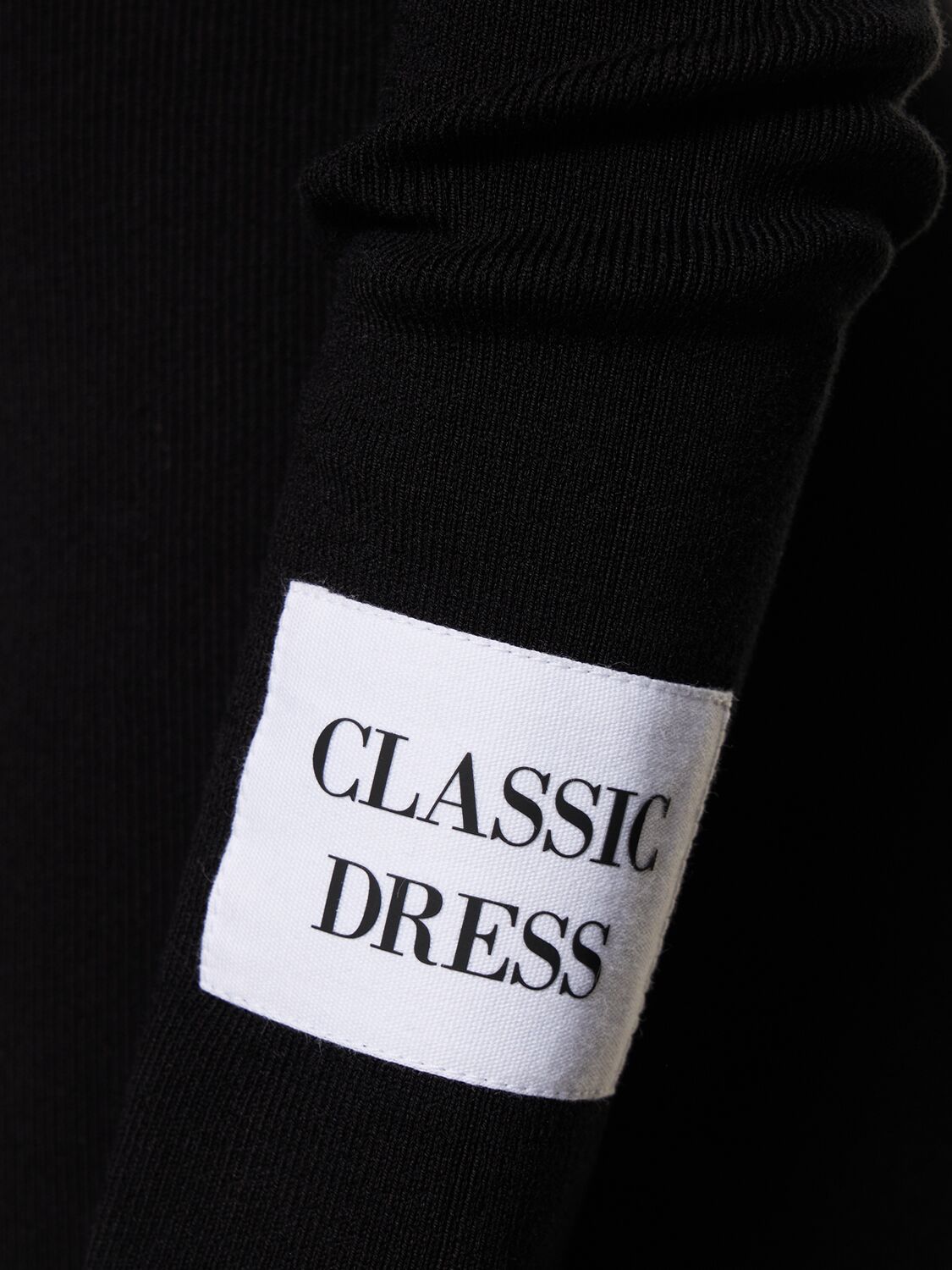 Shop Moschino Cotton Long Sleeve Turtleneck Long Dress In Black