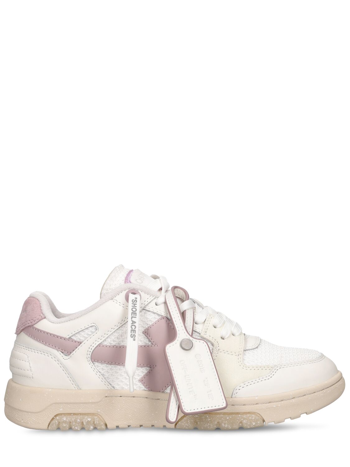 Off-white 20mm Slim Out Of Office Leather Sneakers In White,lilac