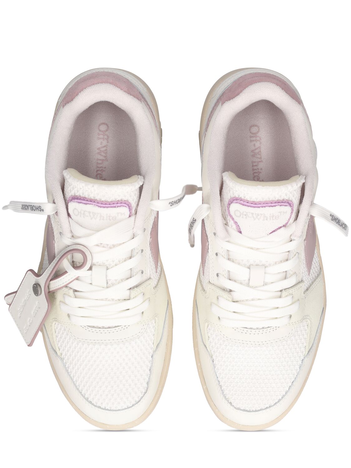 Shop Off-white 20mm Slim Out Of Office Leather Sneakers In White,lilac