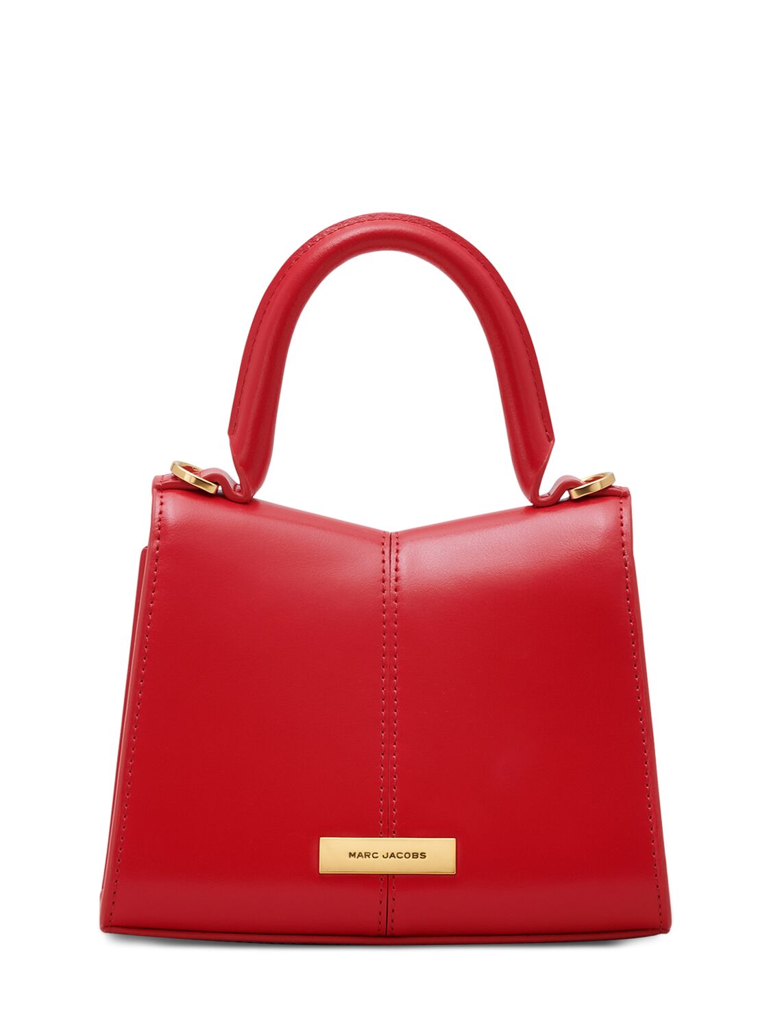 Shop Marc Jacobs The Mini Leather Top Handle Bag In True Red