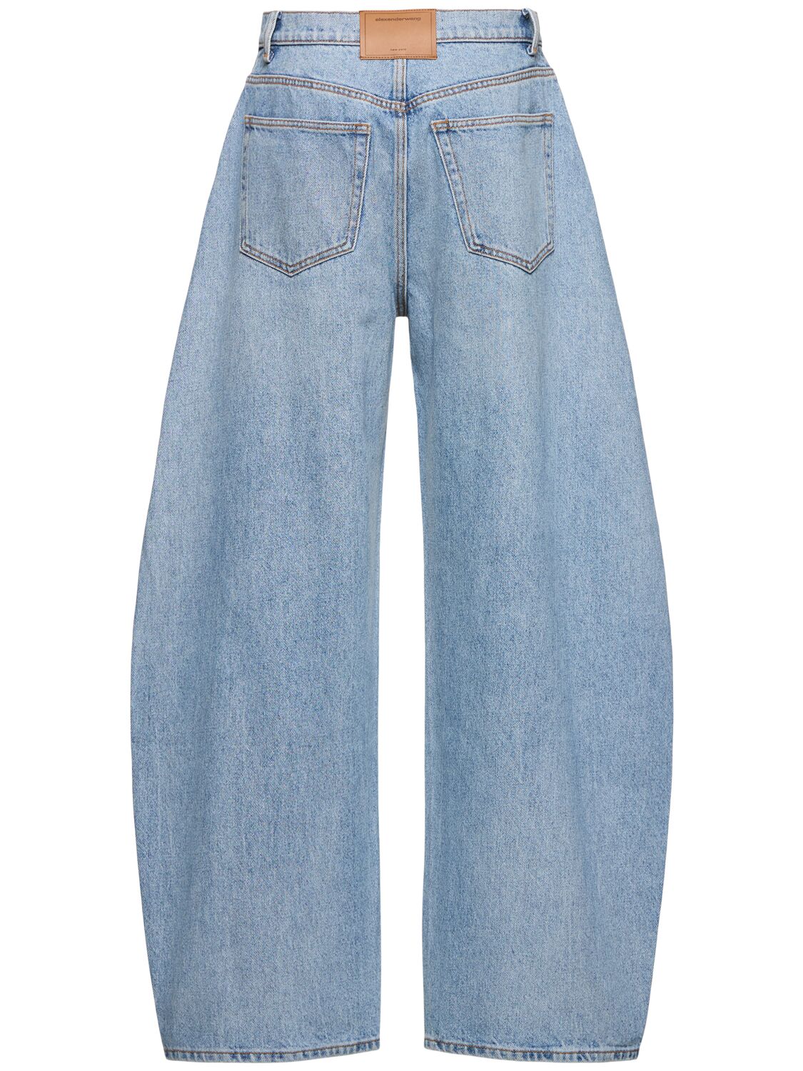 Shop Alexander Wang Oversize Rounded Low Rise Jeans In Blue