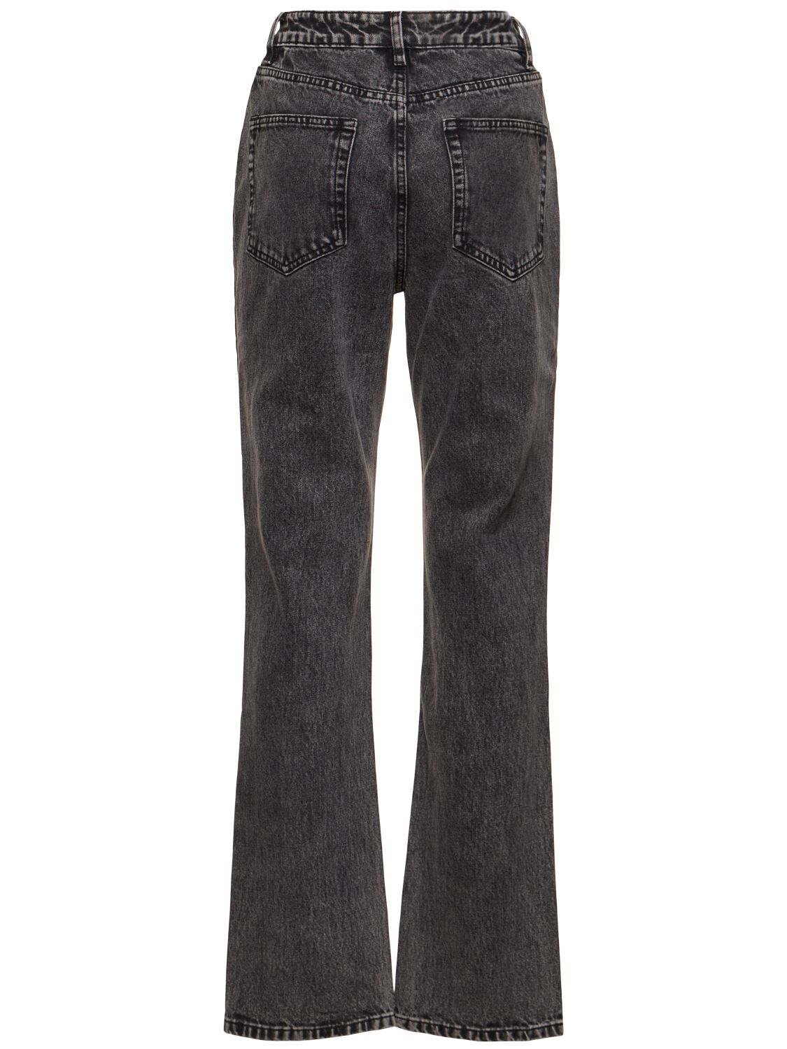Shop Weworewhat High Rise Relaxed Straight Denim Jeans In Black
