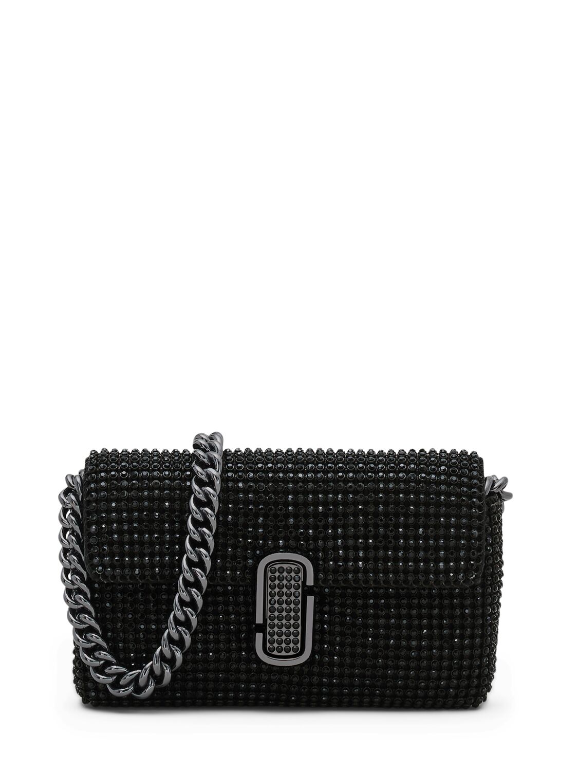 Marc Jacobs The Mini Rhinestone Shoulder Bag In Black