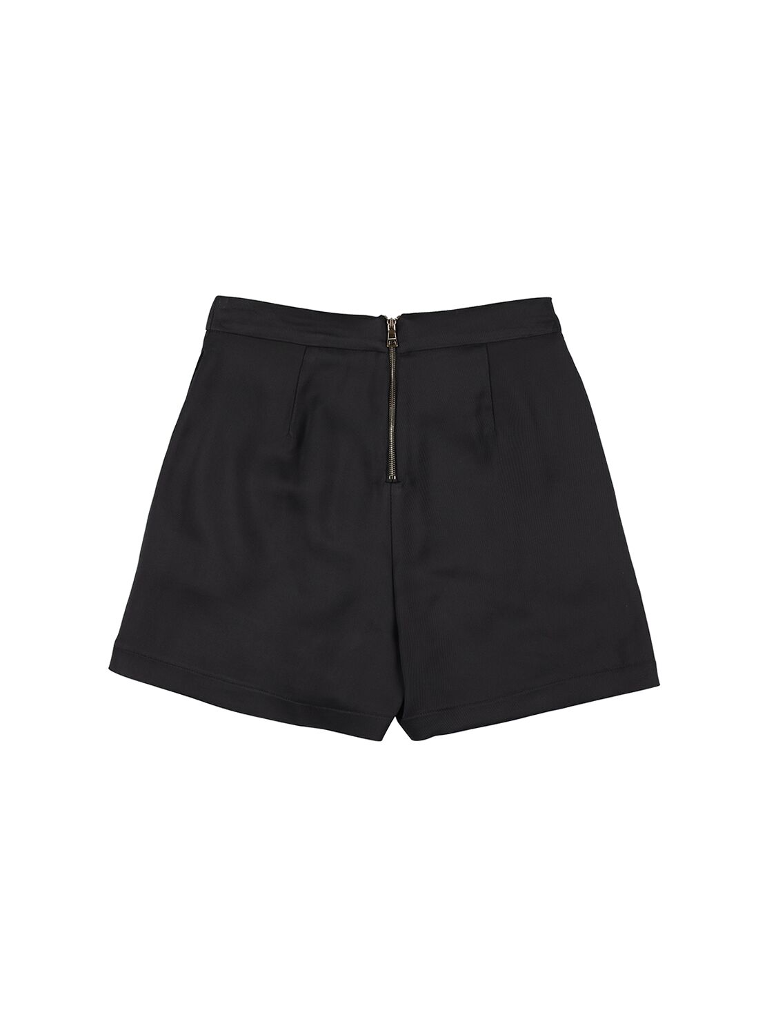 Shop Balmain Blend Cotton Gabardine Shorts In Black