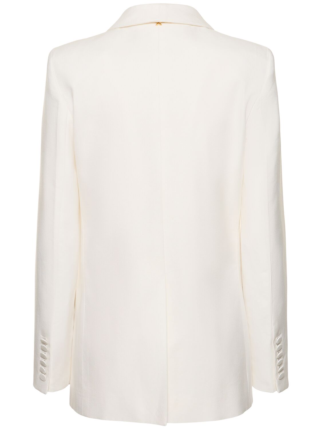 Shop Nina Ricci Linen Blend Shawl Collar Jacket In White