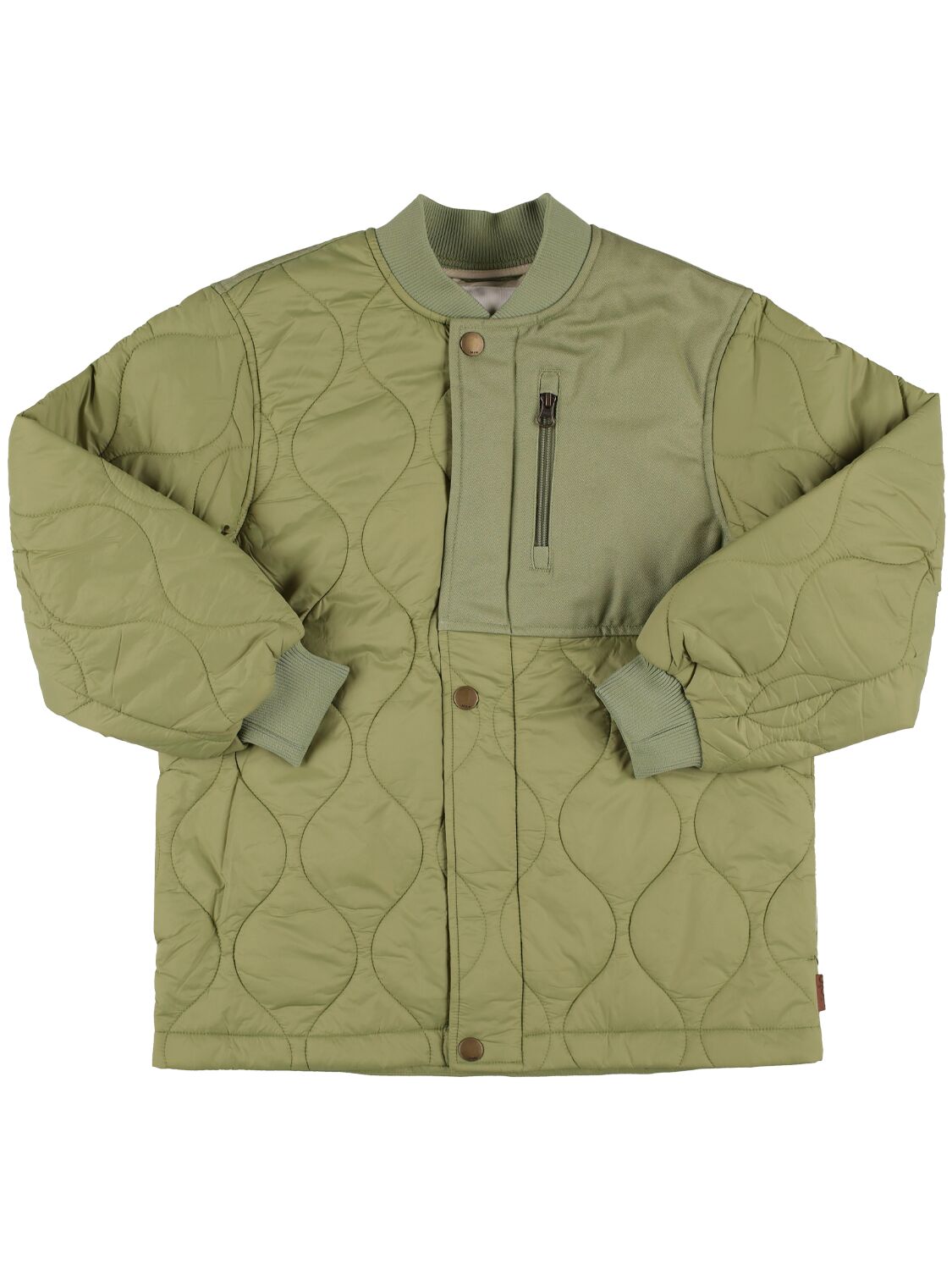 Molo Kids' Nylon Puffer Jacket In Military Green
