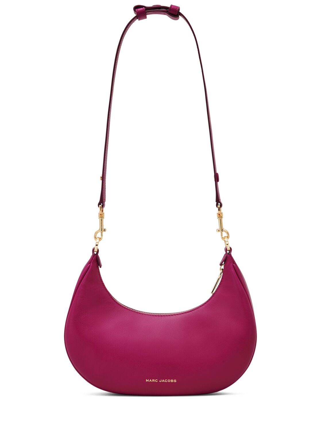 Shop Marc Jacobs The Small Curve Leather Shoulder Bag In Lipstick Pink