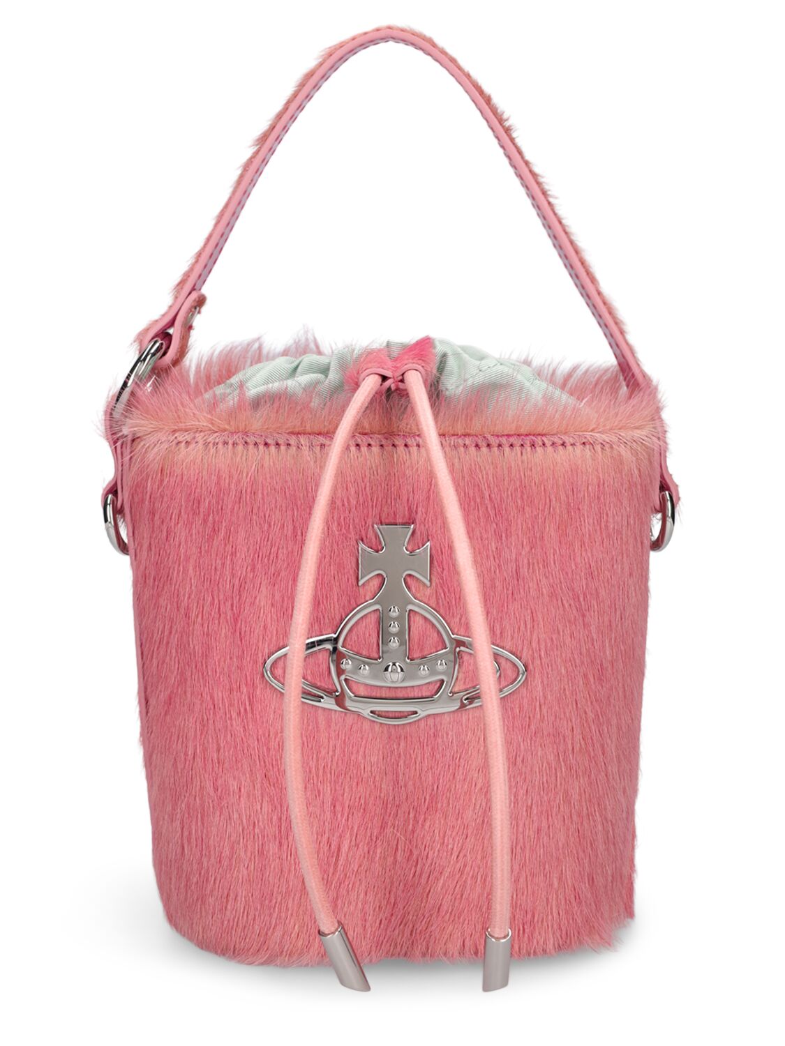 Vivienne Westwood Daisy Ponyhair Bucket Bag In Pink