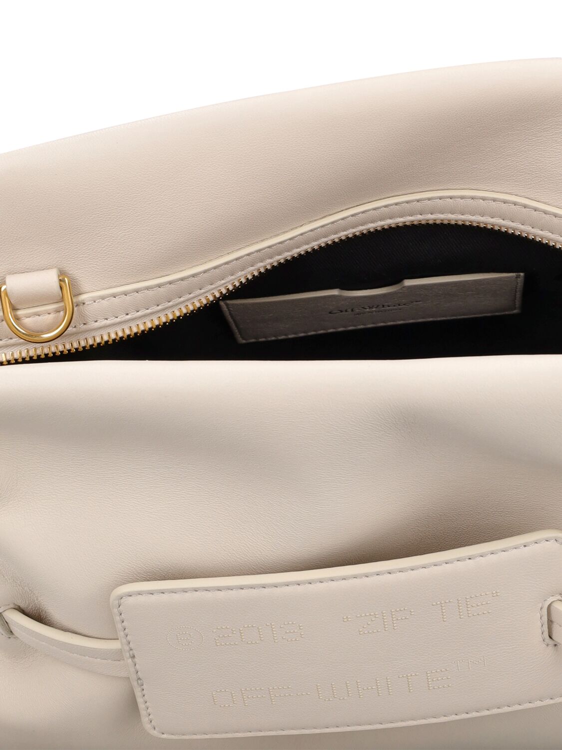 Shop Off-white Zip Tie Leather Pouch In White