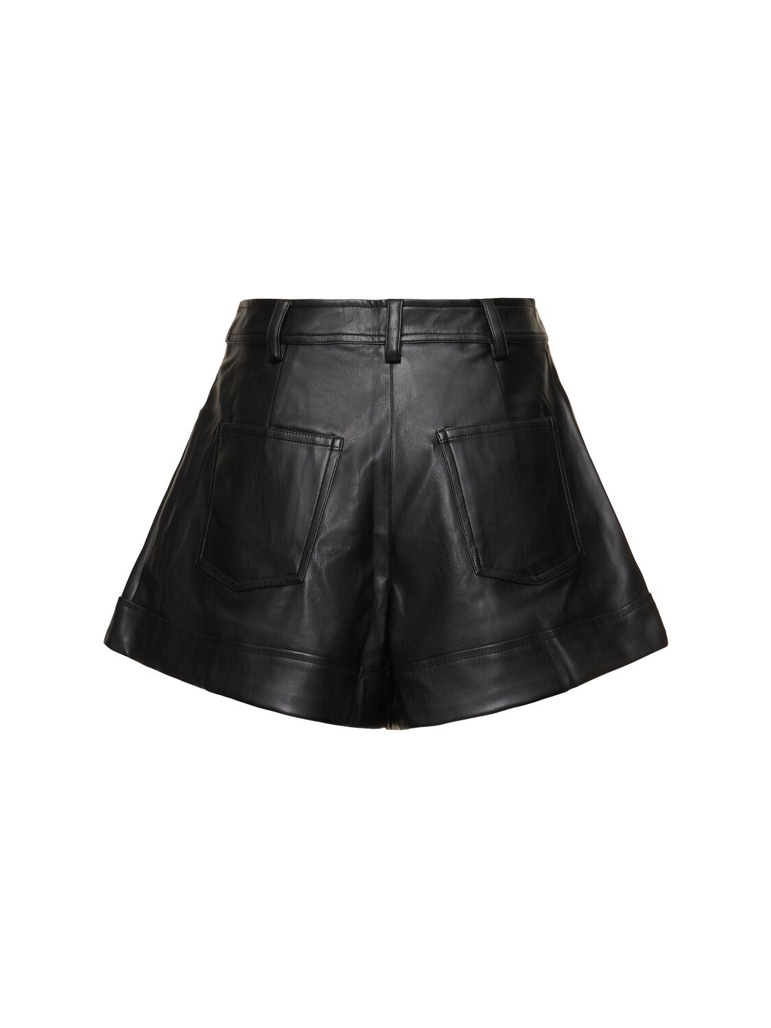 Shop Weworewhat Faux Leather Shorts In Black