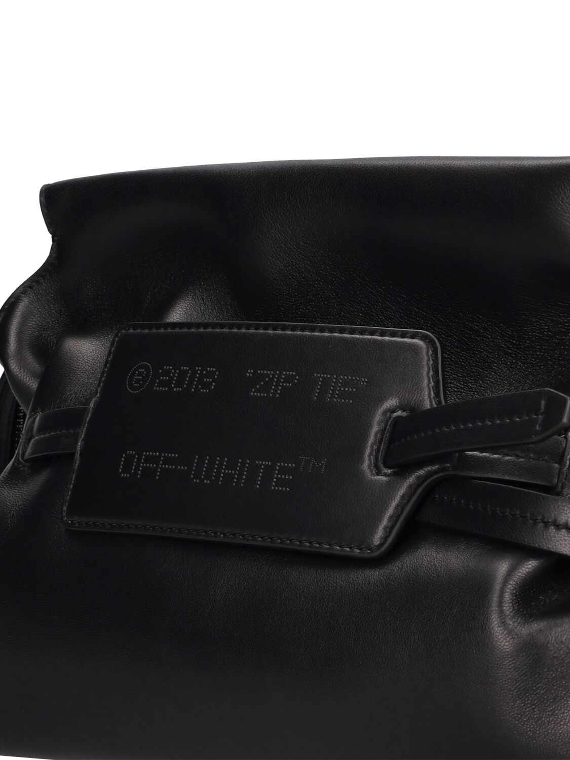 Shop Off-white Zip Tie Leather Pouch In Black