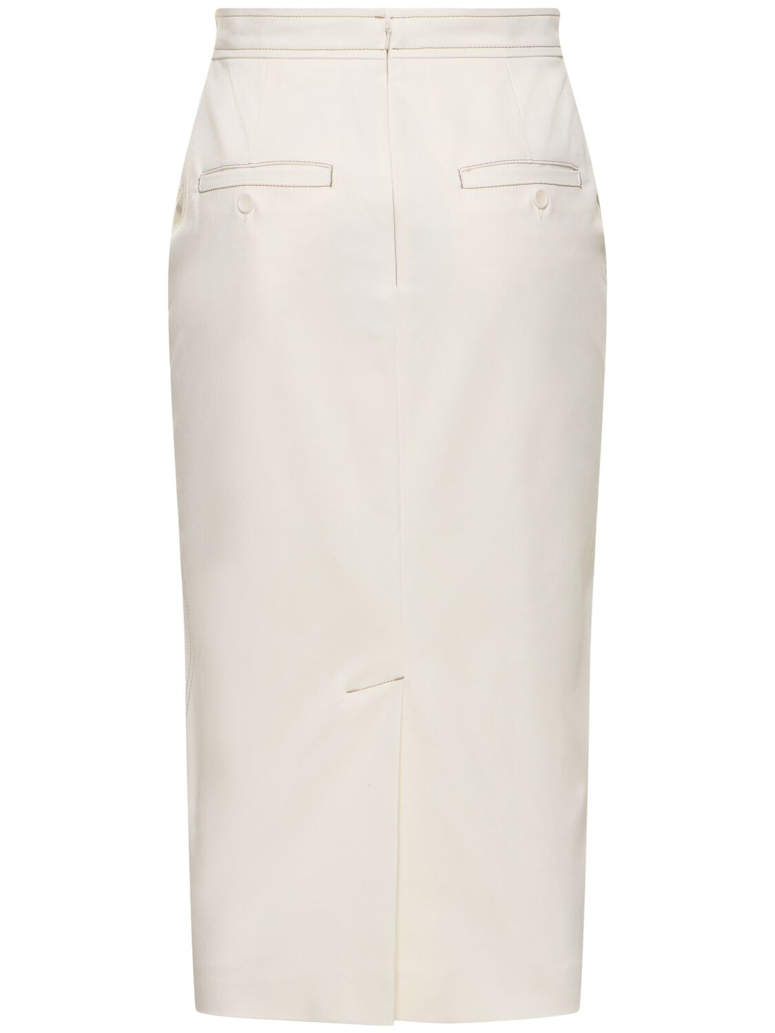 Shop Max Mara Zulia Cotton Jersey Midi Skirt In White