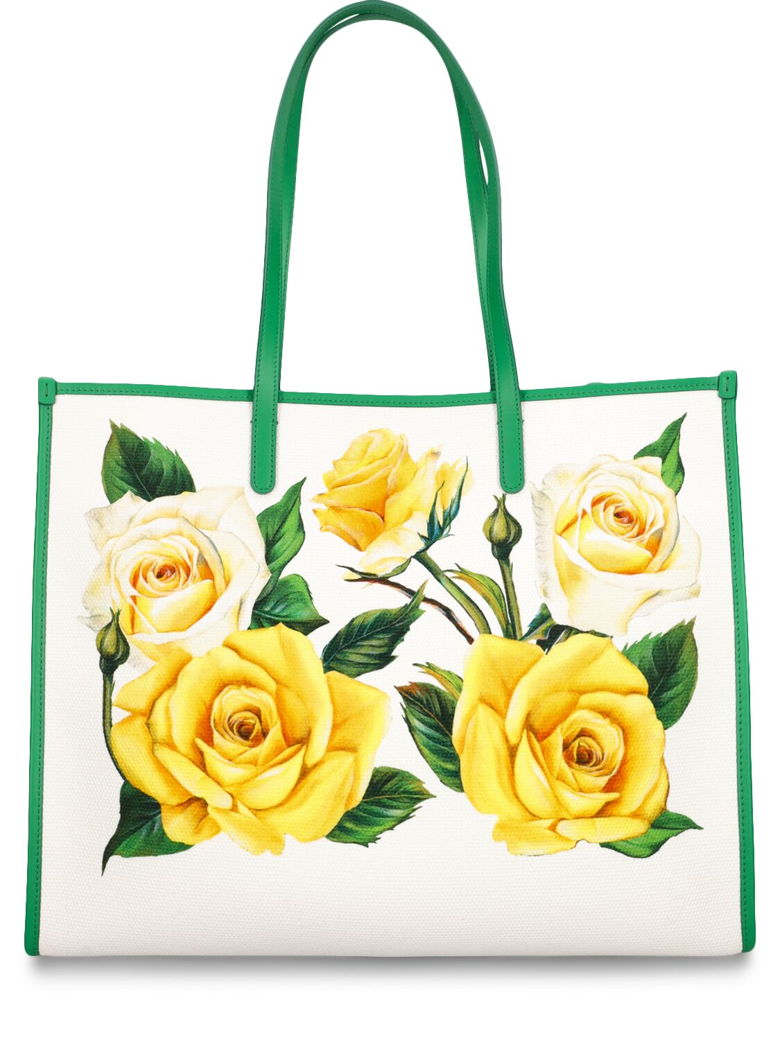 Shop Dolce & Gabbana Large Printed Canvas Shopping Bag In White