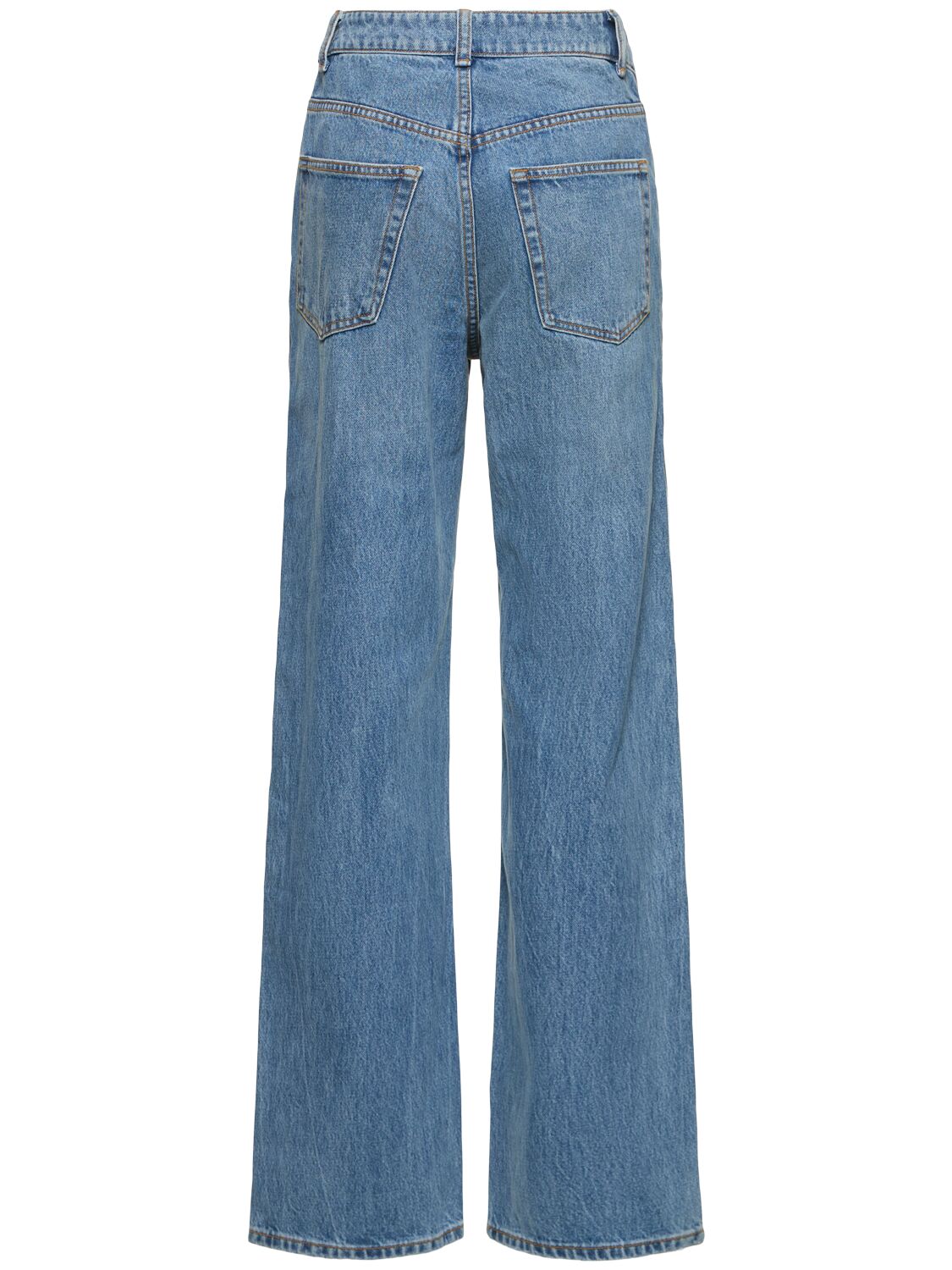 Shop Alexander Wang Asymmetrical Waistband Cotton Jeans In Blue