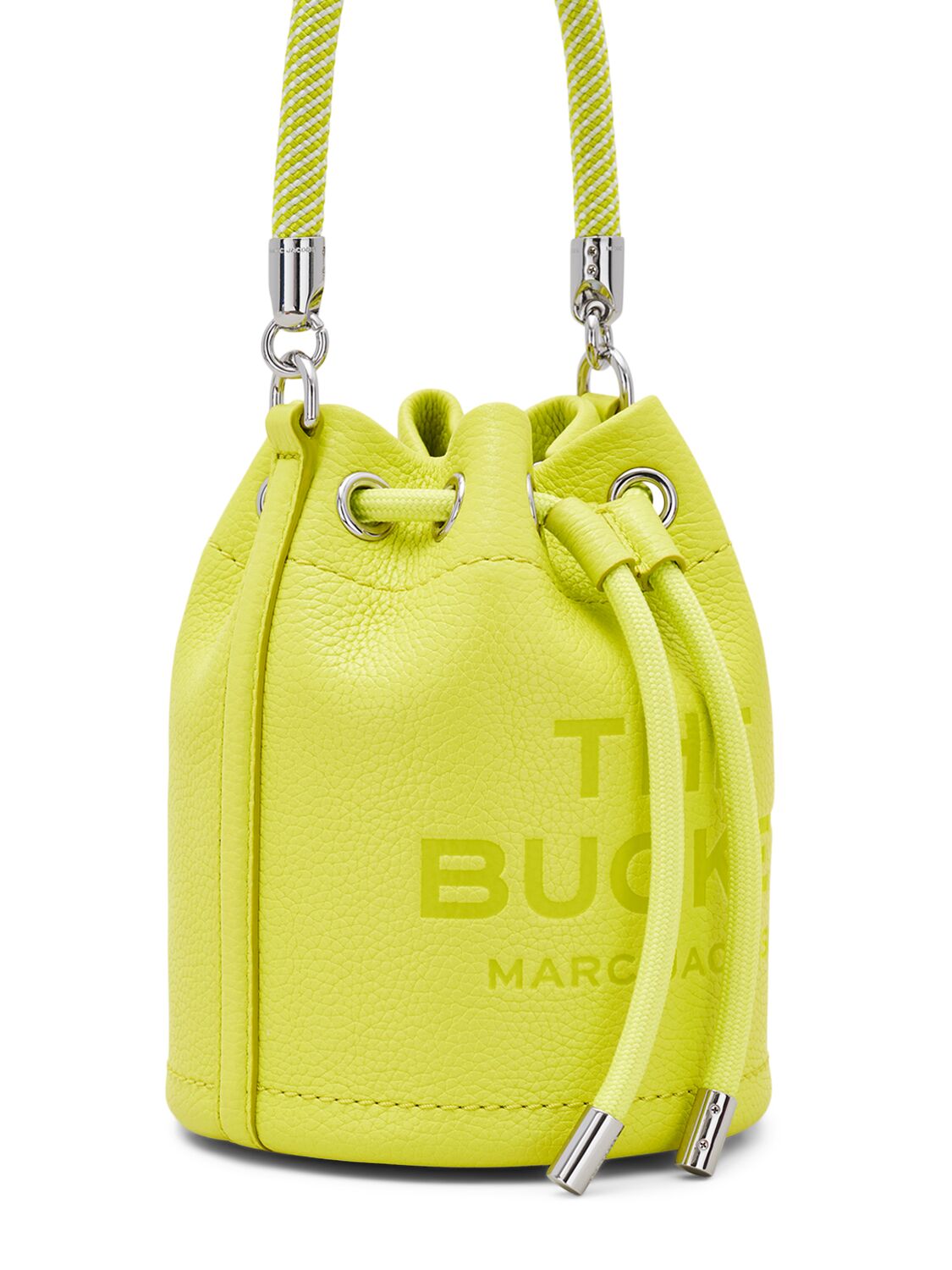 Shop Marc Jacobs The Mini Leather Bucket Bag In Limoncello