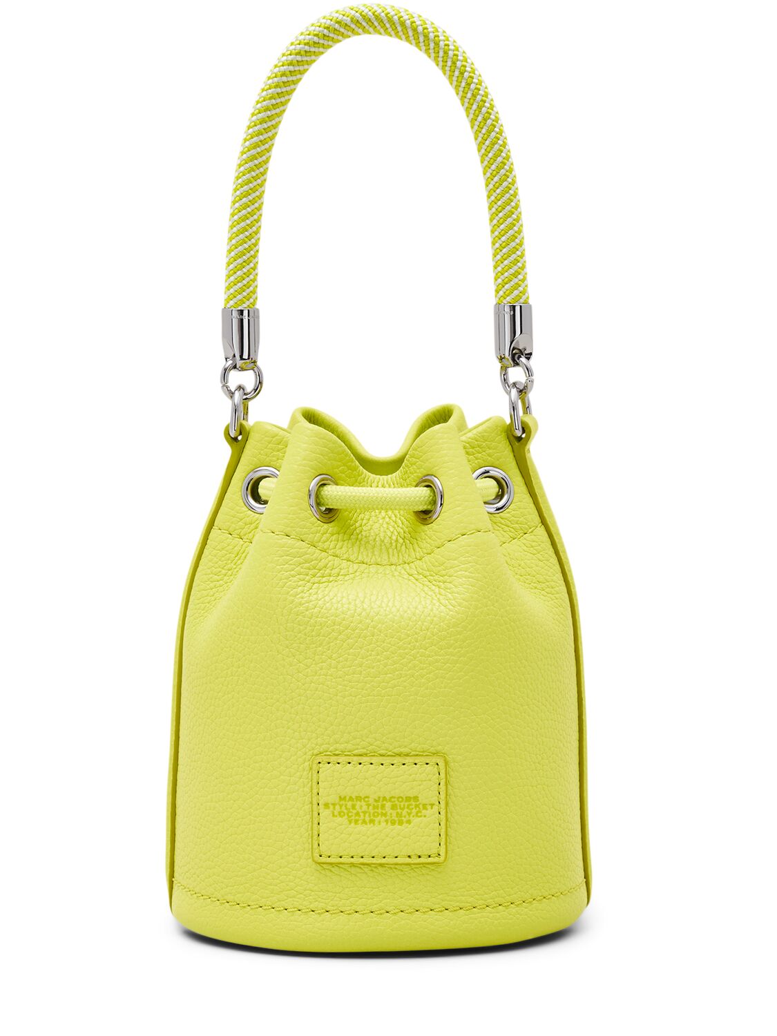 Shop Marc Jacobs The Mini Leather Bucket Bag In Limoncello